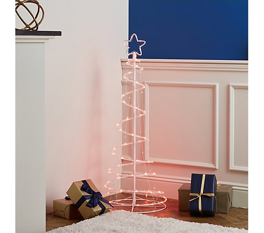 Santas Best Indoor/Outdoor Rainbow Spiral Lightup Tree with Remote