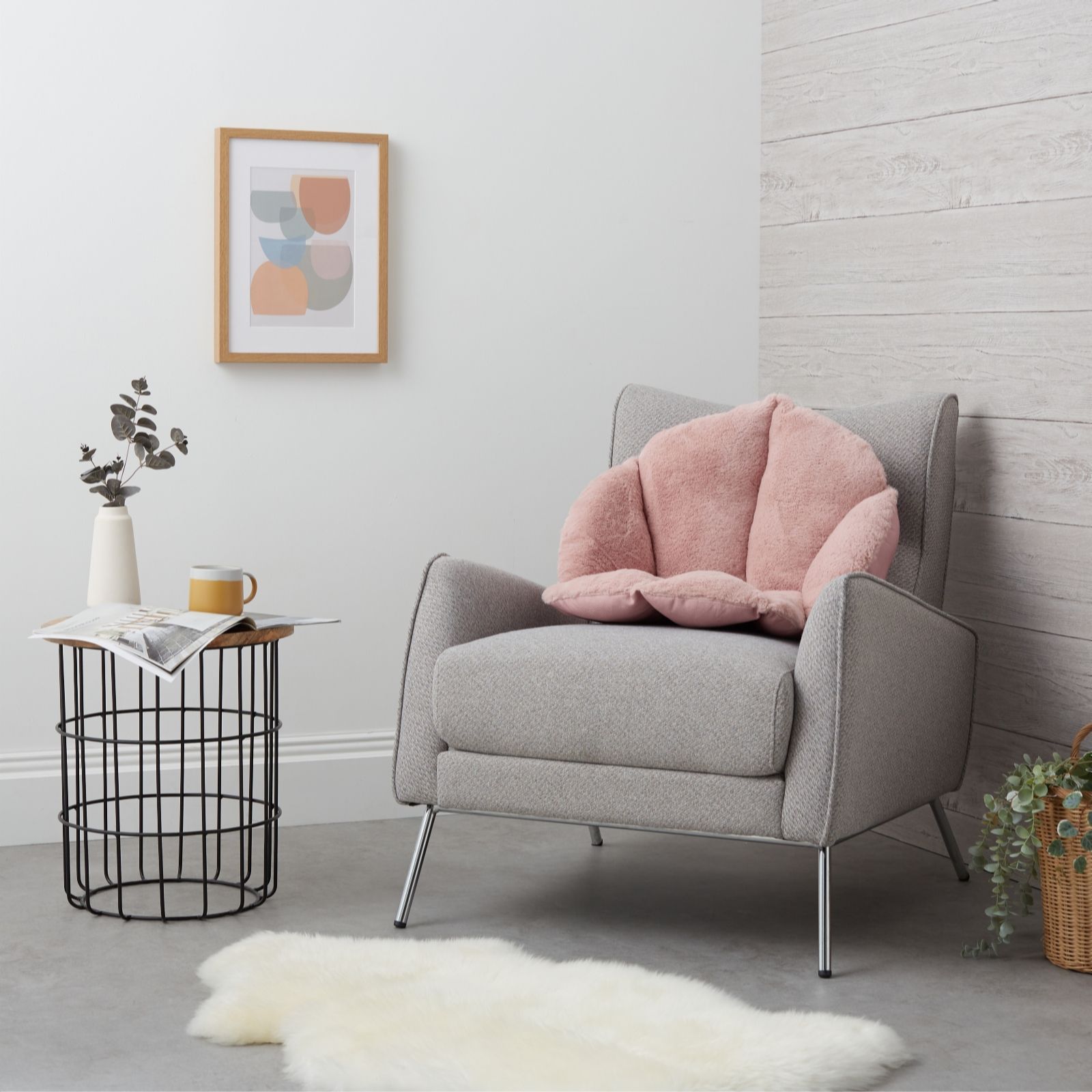 Cozee Home Faux Fur Plush Support Cushion - QVC UK