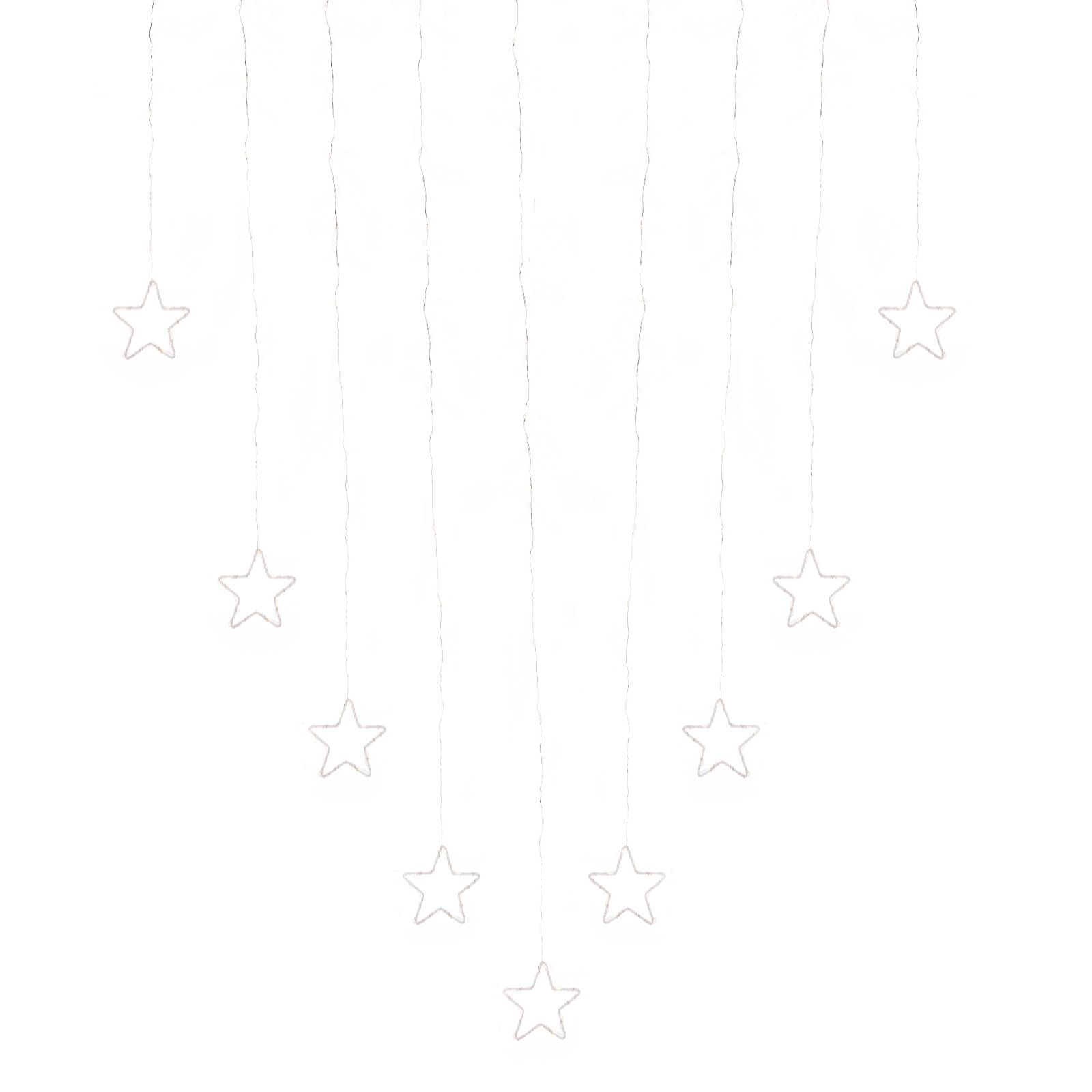 Outlet Festive Pastel Star LED Curtain With 10 Window Stickers