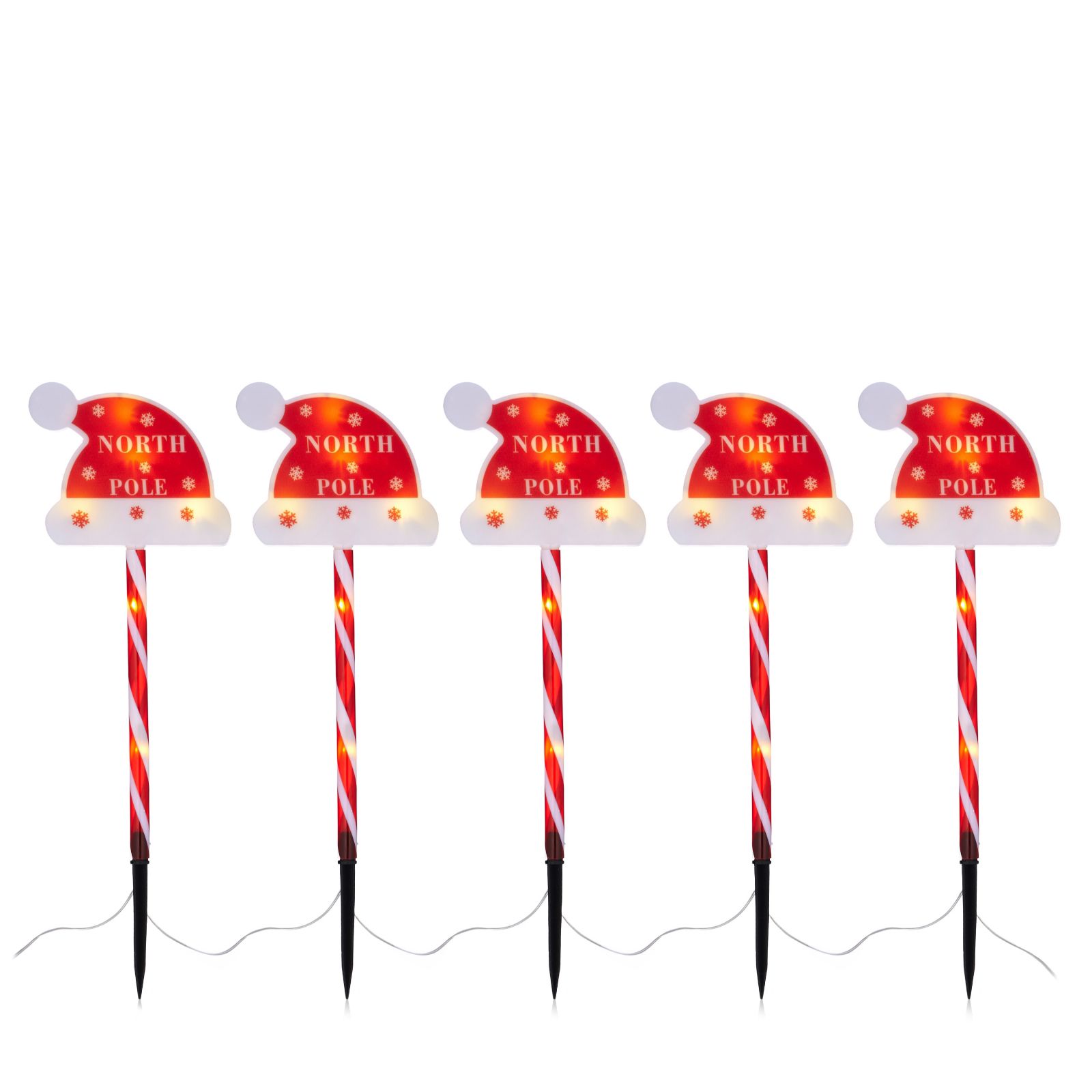 Santa Express Pre Lit Set Of 5 Christmas Pathfinders