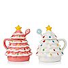 Mr Christmas Set of 2 Nostalgic Ceramic Christmas Tree Mugs in Gift Boxes, 1 of 2