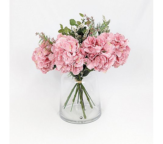 Peony Hydrangrea Bouquet with Vase