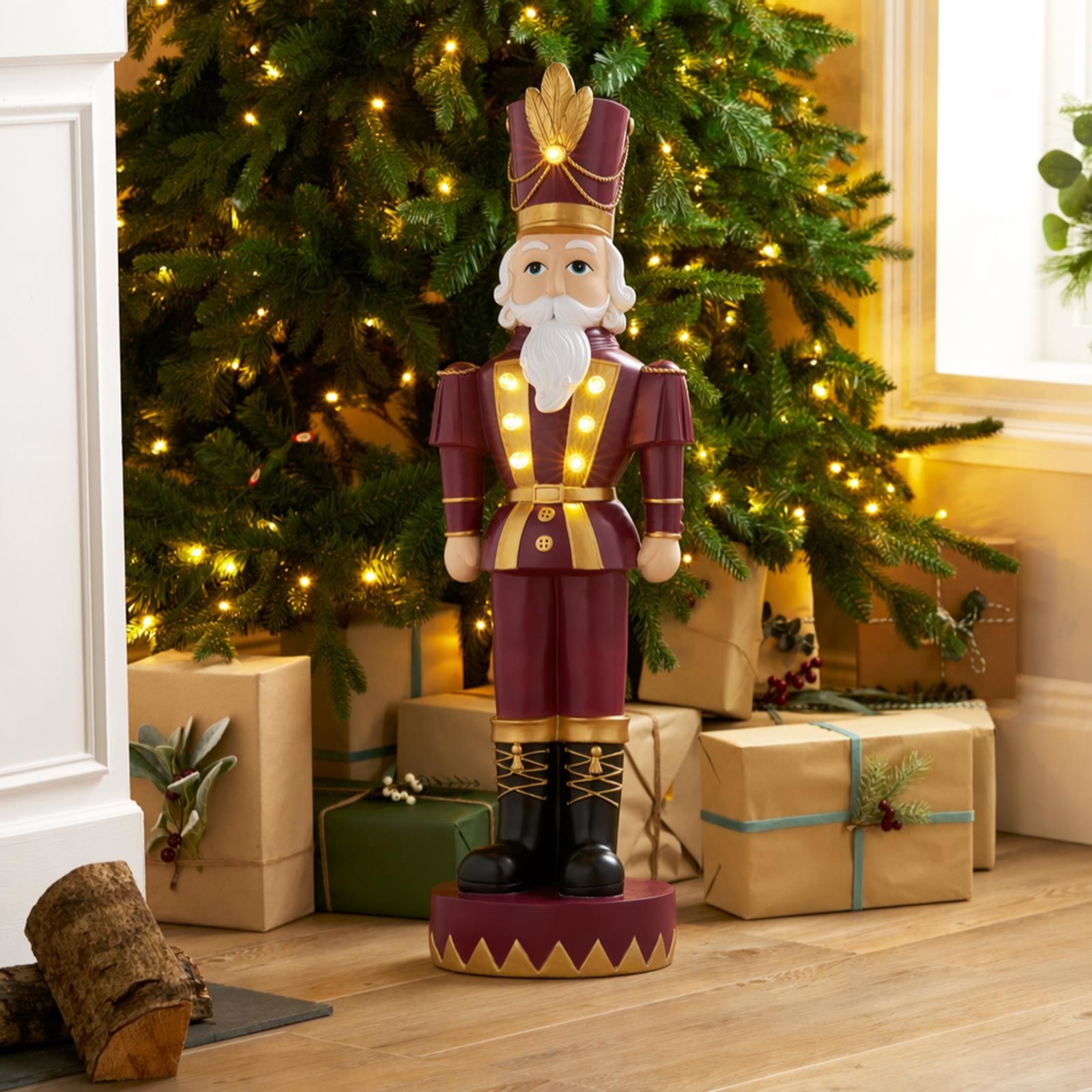 Festive 80cm Pre Lit Nutcracker