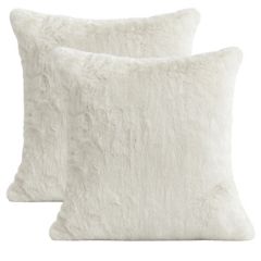 Cozee Home Set of 2 Supreme Soft Faux Fur Cushions