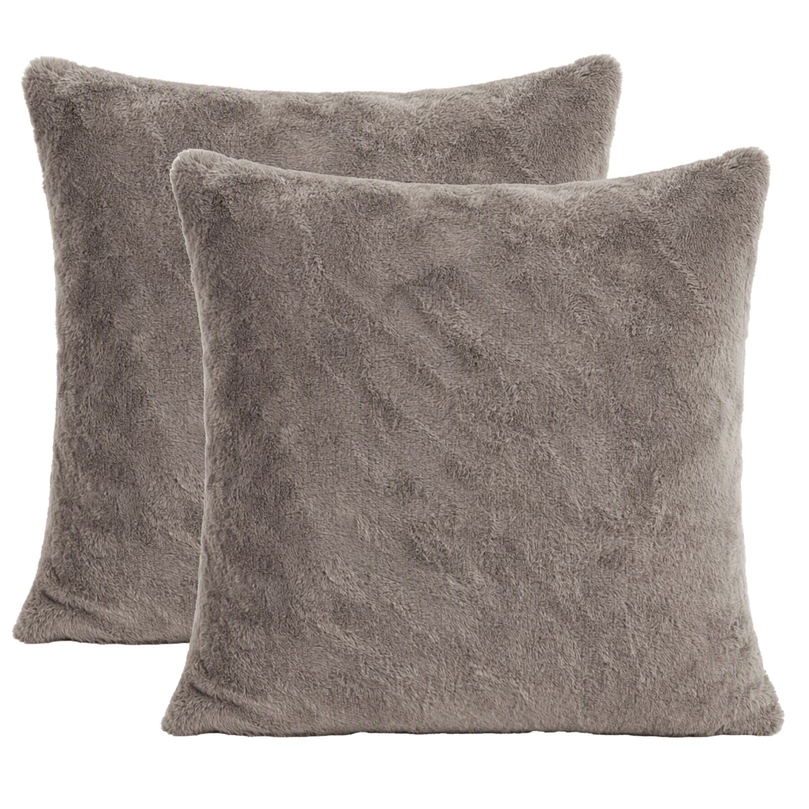Cozee Home Set of 2 Supreme Soft Faux Fur Cushions