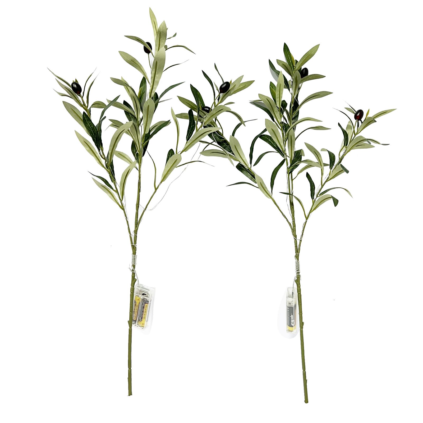 Outlet Home Stories Set of 2 Pre Lit Olive Stems