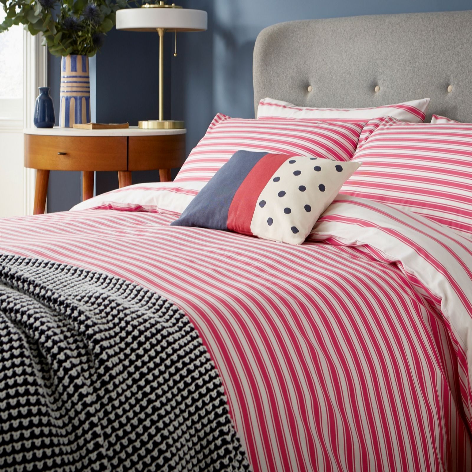 Joules Sailing Stripe 3 Piece Duvet Set QVC UK