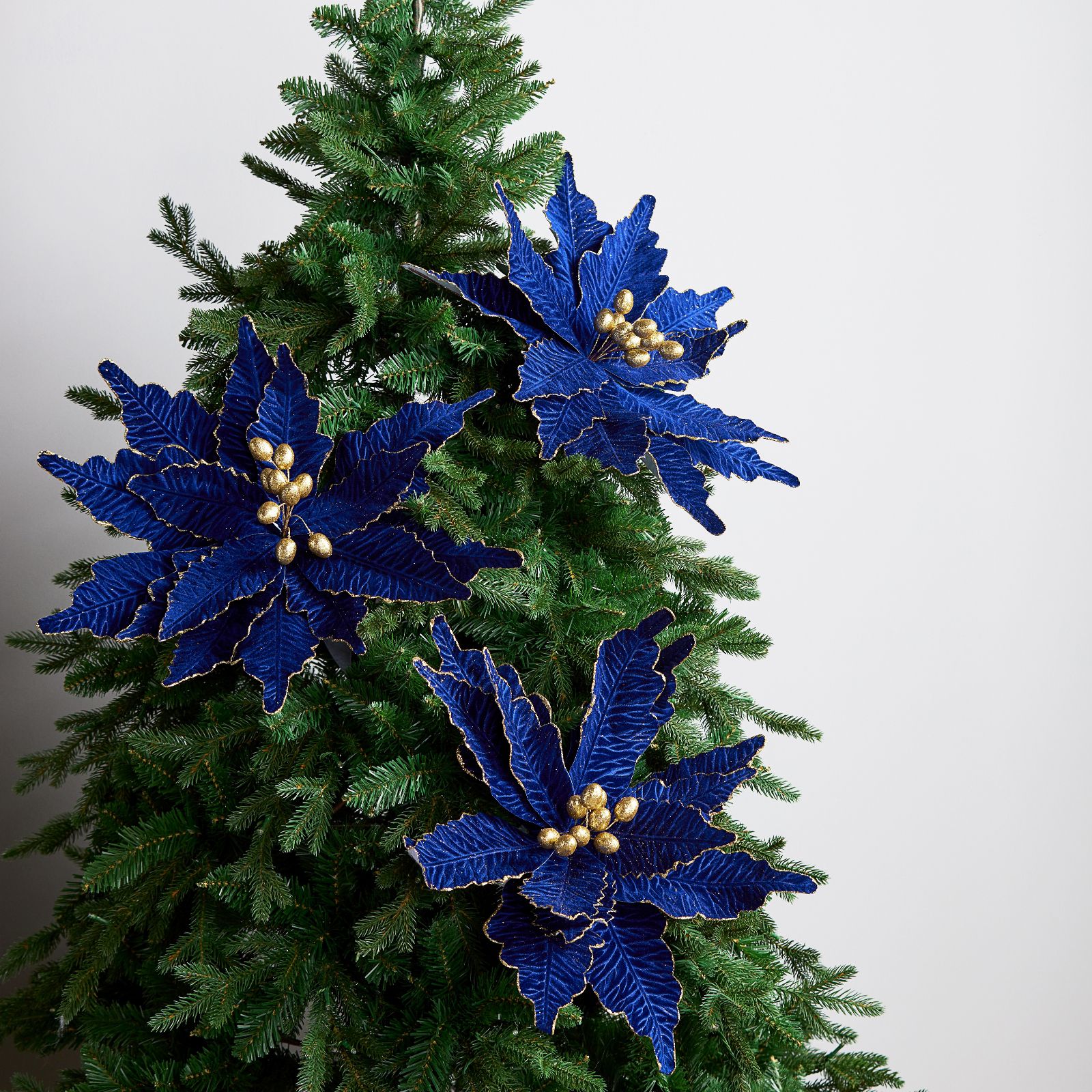 Home Reflections Set of 3 Poinsettia Stems