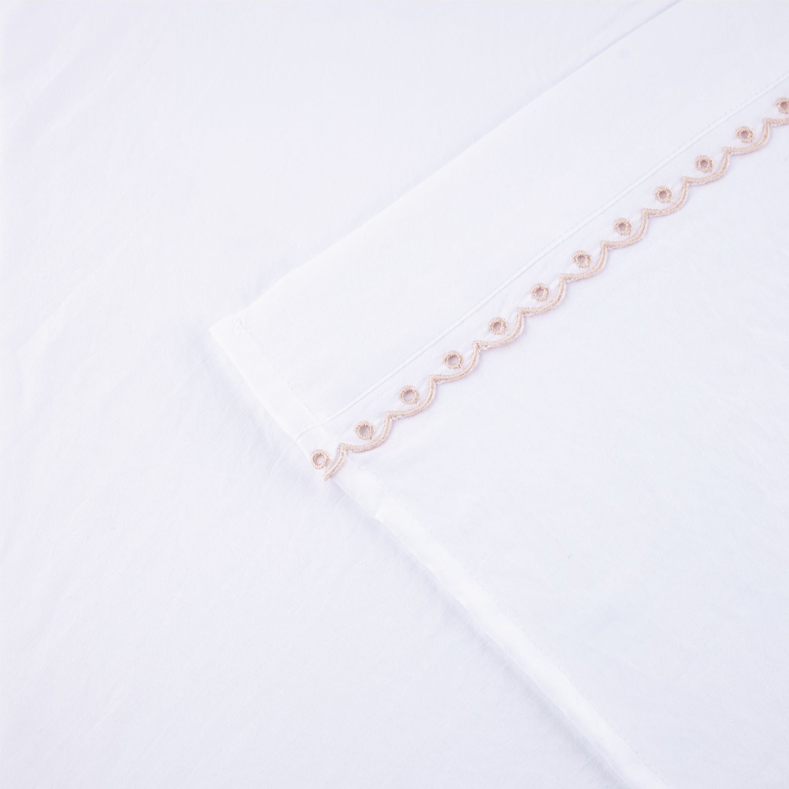 Supersoft by Cozee Home Flat Sheet with Eyelet Detail