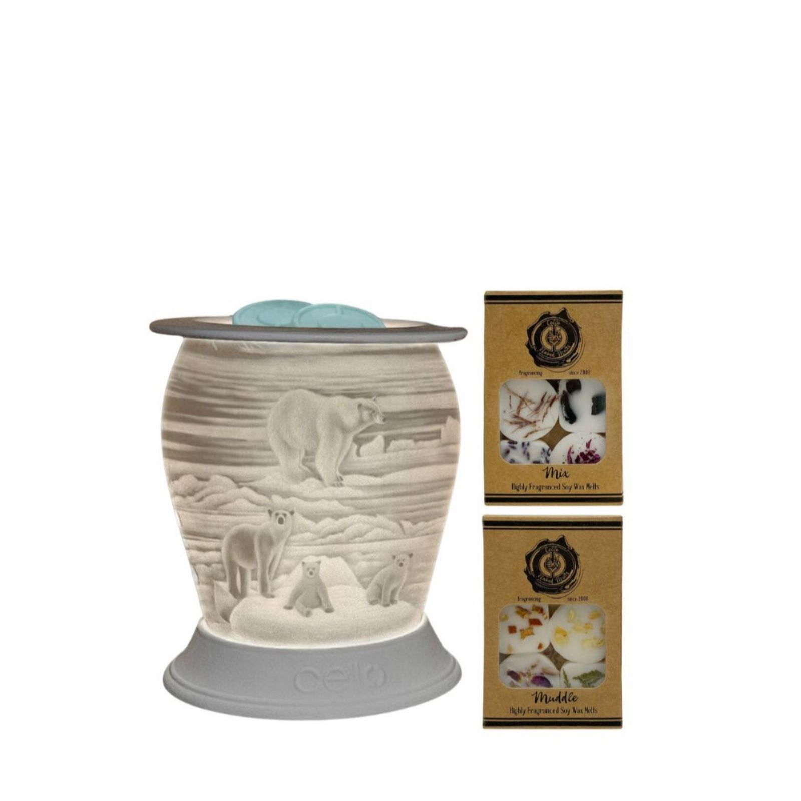 Cello Porcelain Electric Melt Burners with 12 Wax Melts