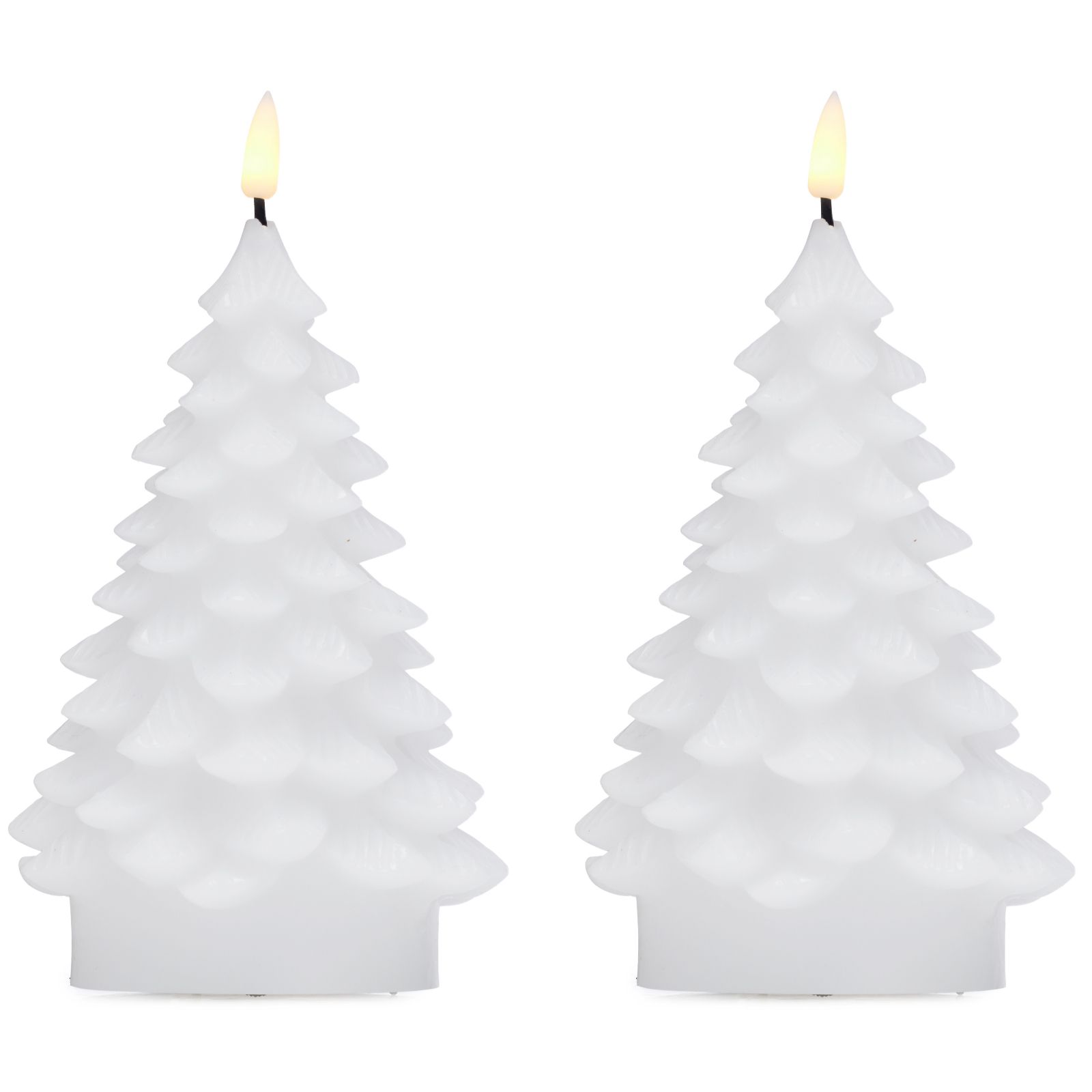 Home Stories 20cm Flameless Set Of 2 Wax Christmas Tree Candles