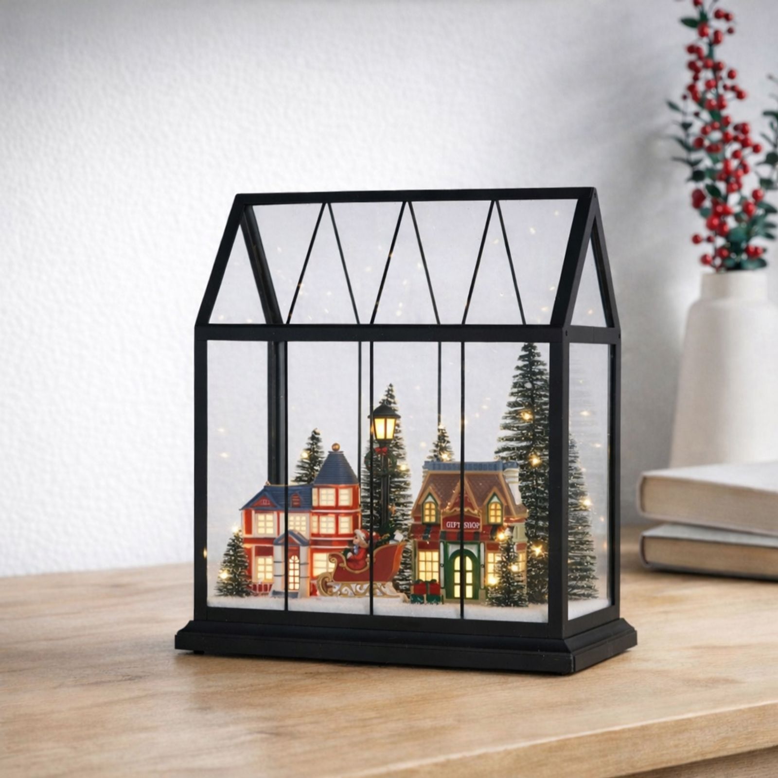 Home Stories Pre Lit Large Snow Village Decor