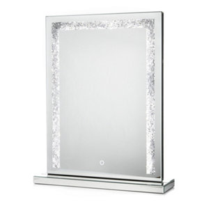 JM by Julien Macdonald Large Encapsulated Crystal Light Up Table Mirror - 817252