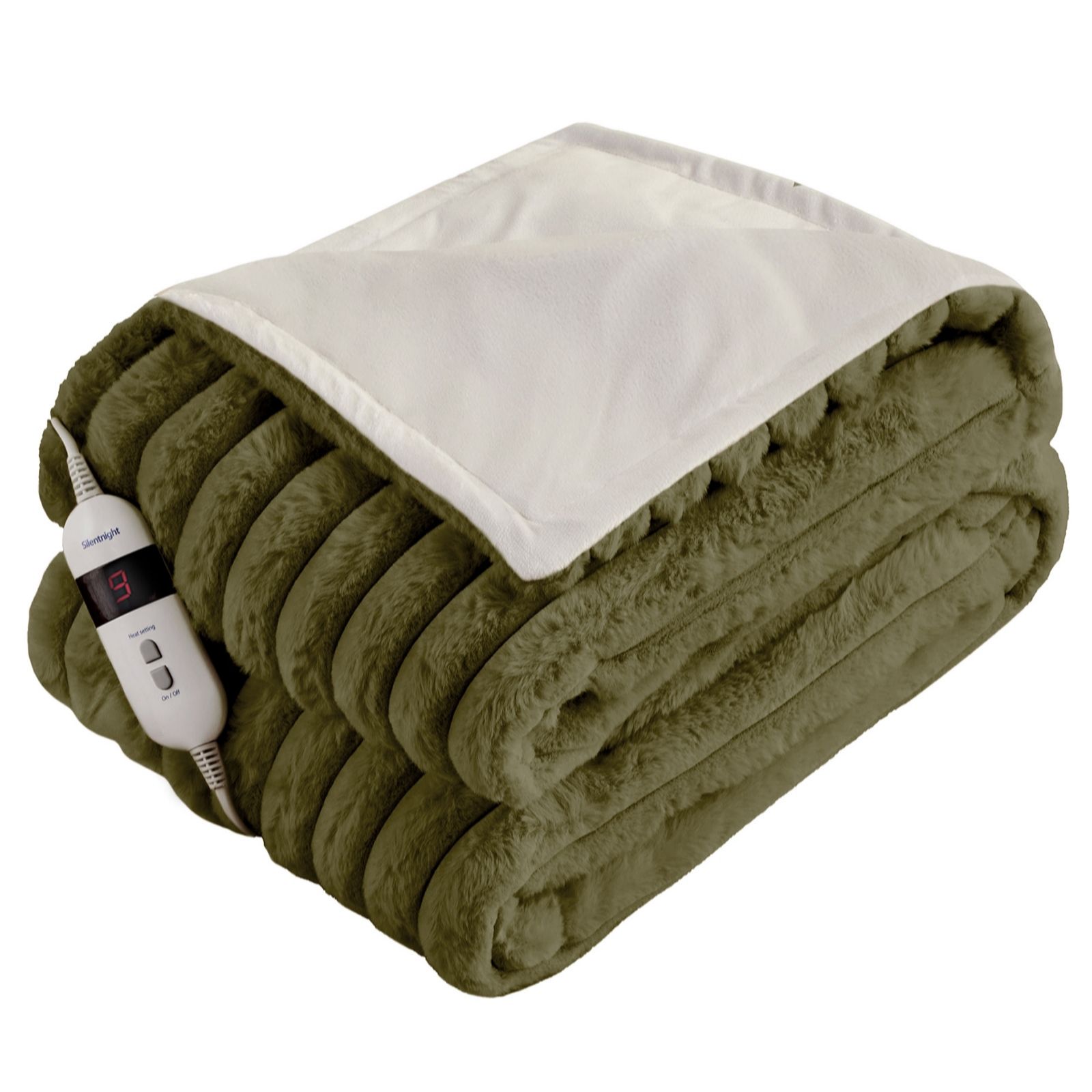 Silentnight Luxury Ribbed Faux Fur Heated Throw