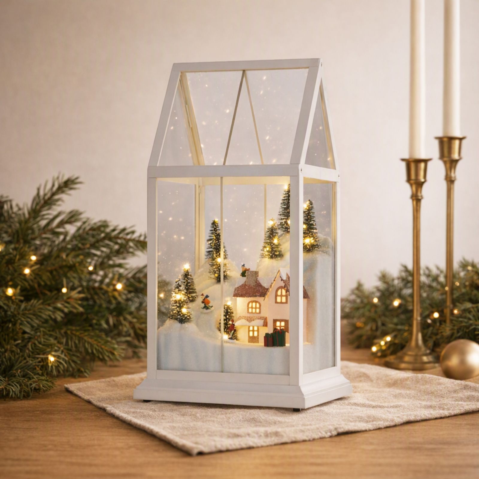 Home Stories Pre Lit Medium Snow Scene Decor