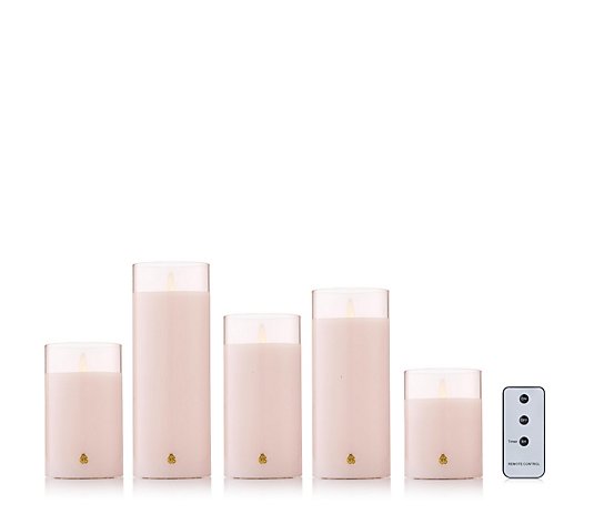BundleBerry By Amanda Holden Set of 5 Flameless Candles with Remote