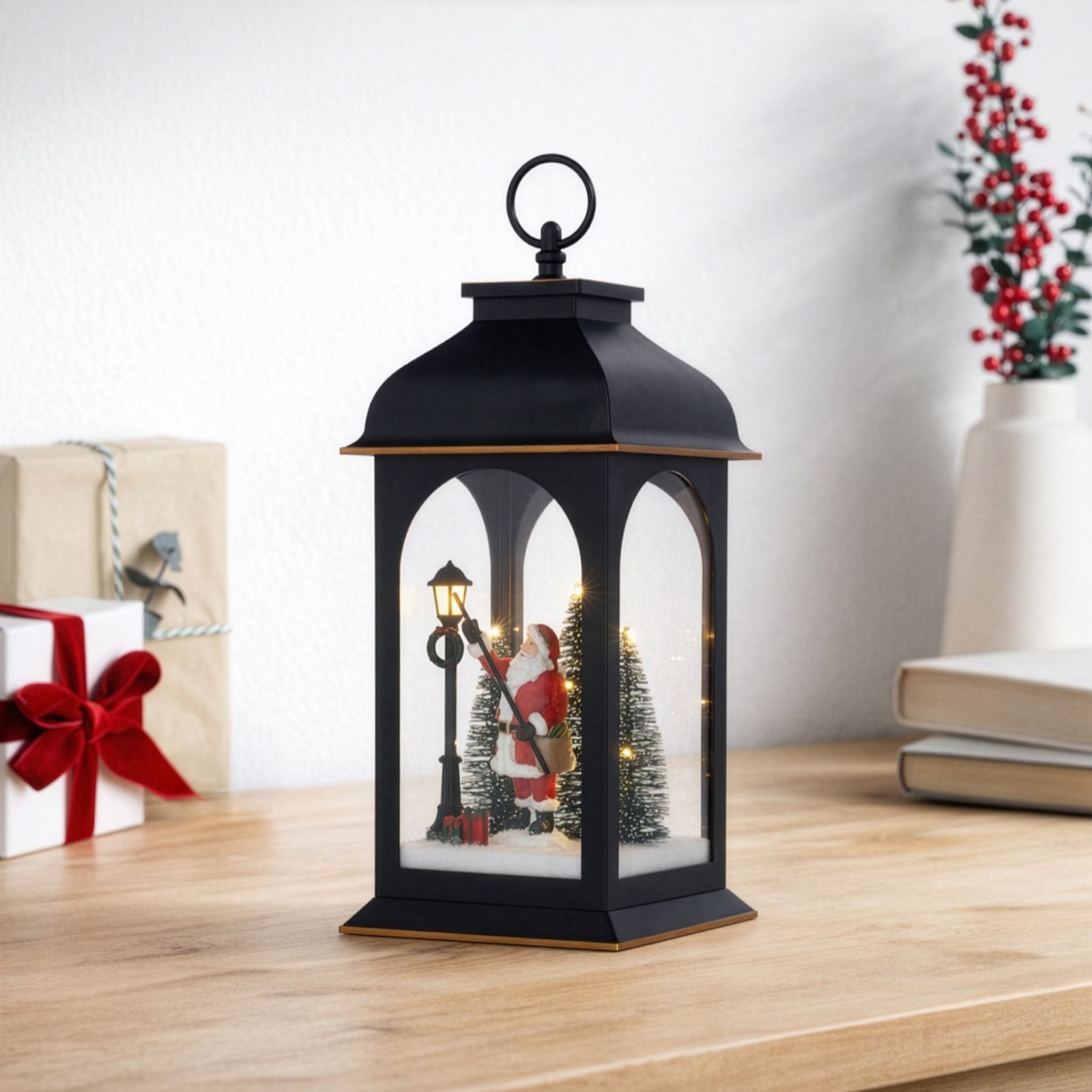 Home Stories 35cm Tall Pre Lit Christmas Scene Lantern