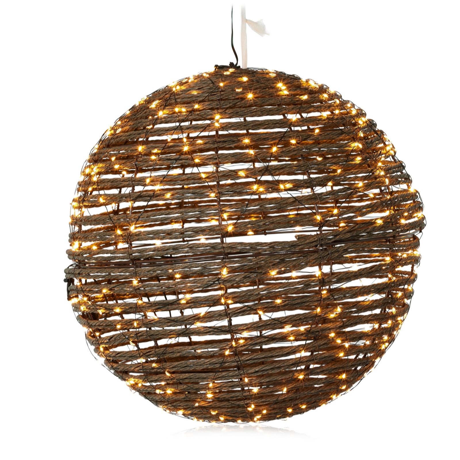 Outlet Sara by Sara Davies Rattan Prelit Ball - QVC UK