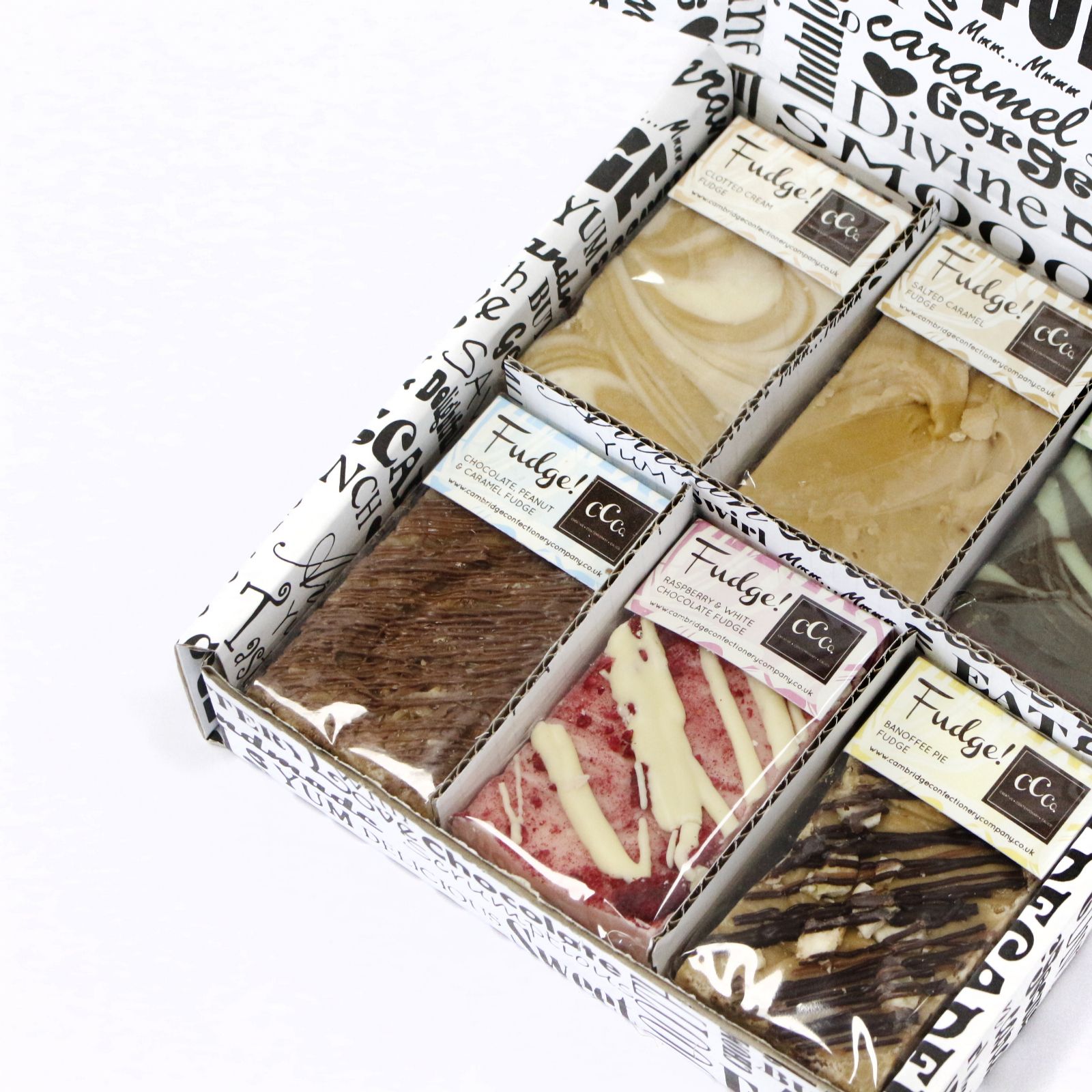 Calico Cottage Set of 6 x 200g Festive Fudge Bar Assortment QVC UK