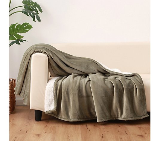 Outlet Cozee Home Reversible Velvetsoft & Sherpa Throw