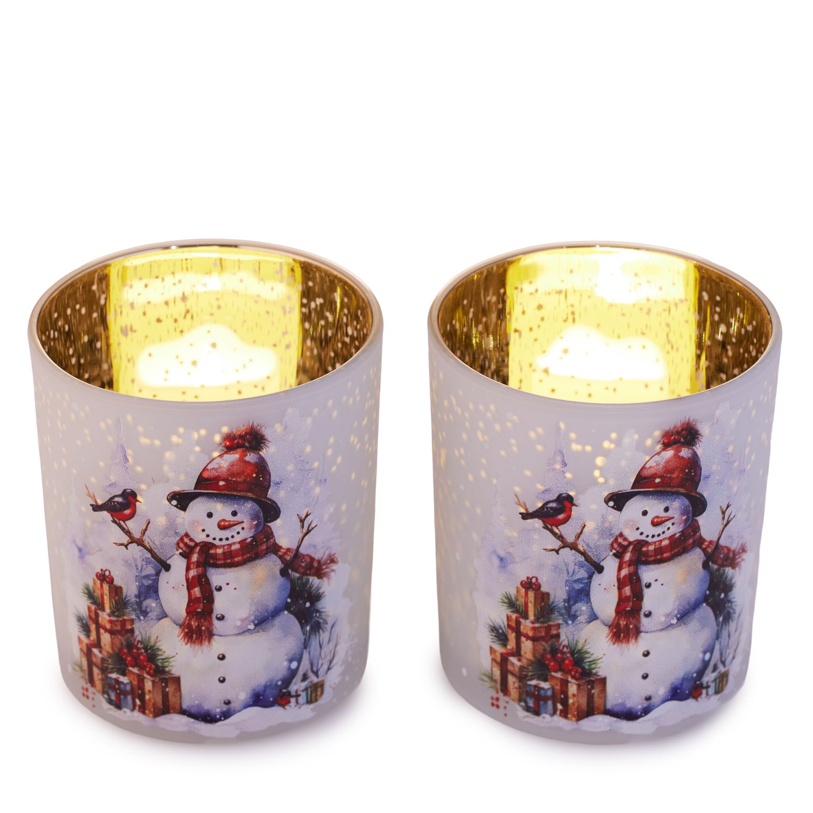 Santa Express Set of 2 Candle Holder with LED Pre Lit Candle
