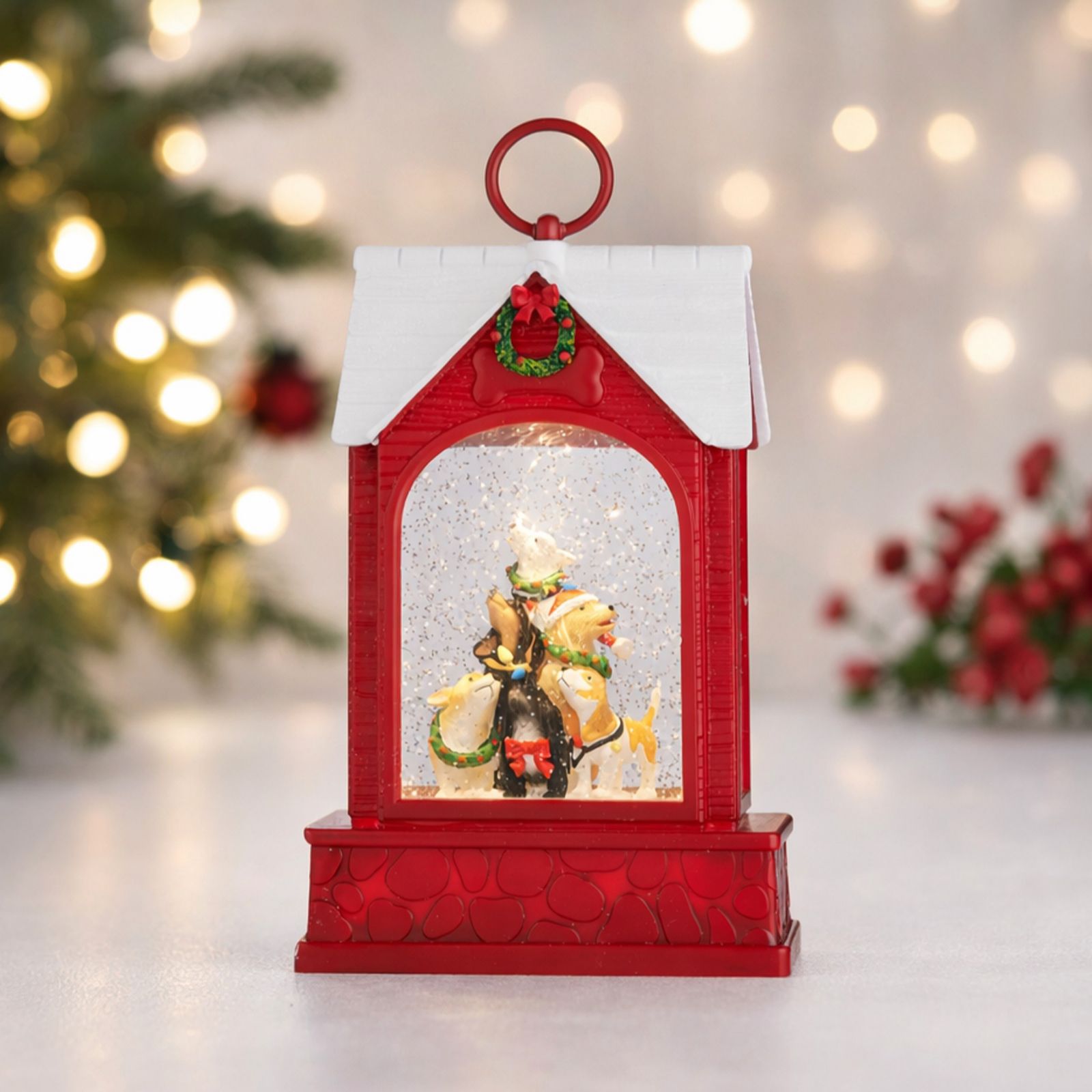 Santa Express Pre Lit Dog Water Spinner
