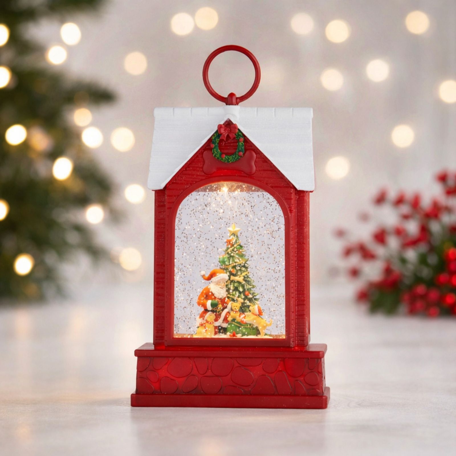 Santa Express Pre Lit Dog Water Spinner