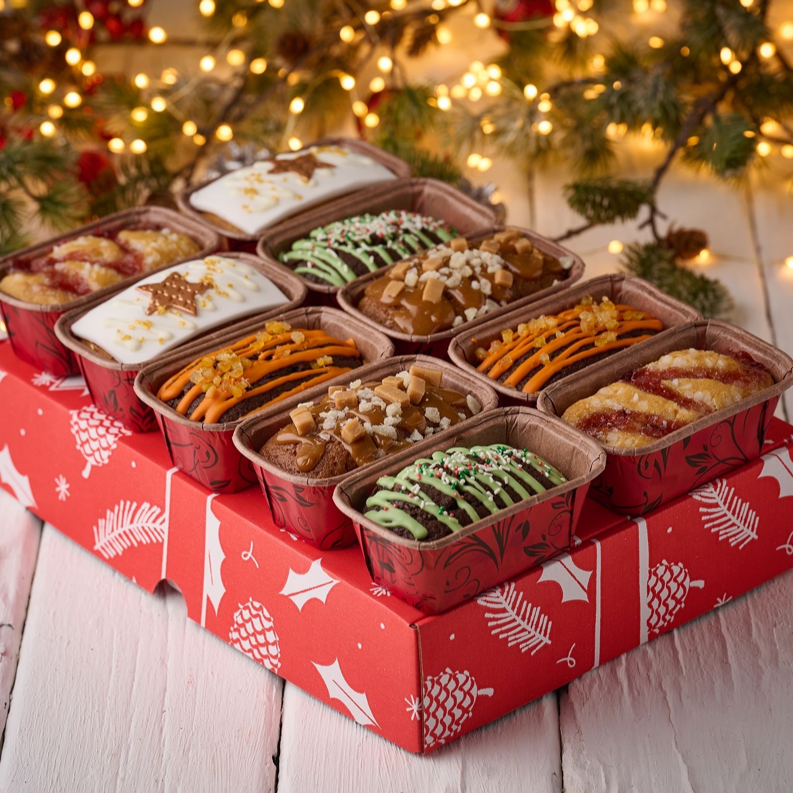 The Original Cake Company 10 Piece Christmas Festive Plumpy Cake Collection