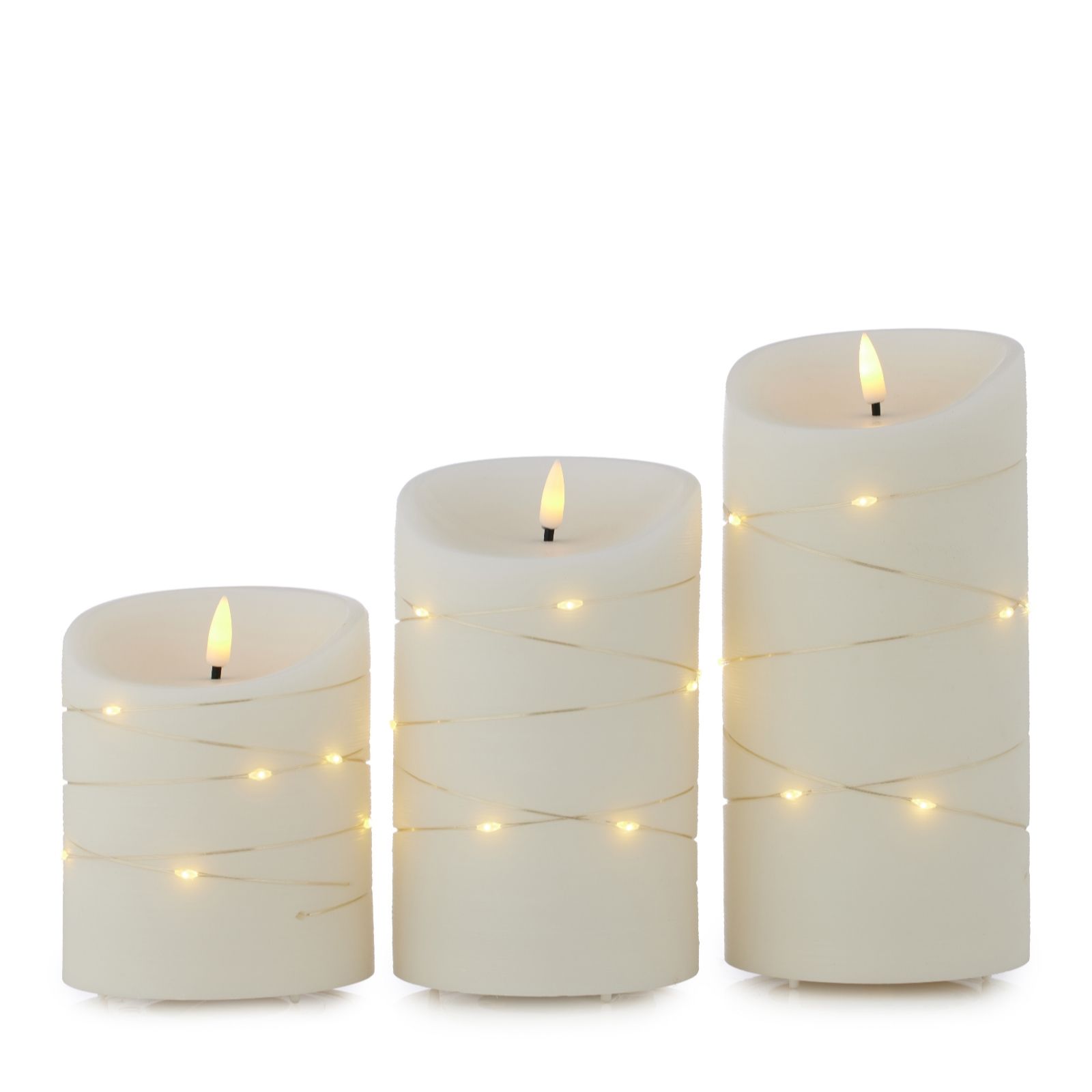 Outlet Sara Davies Set of 3 Indoor Outdoor LED Pillar Candles