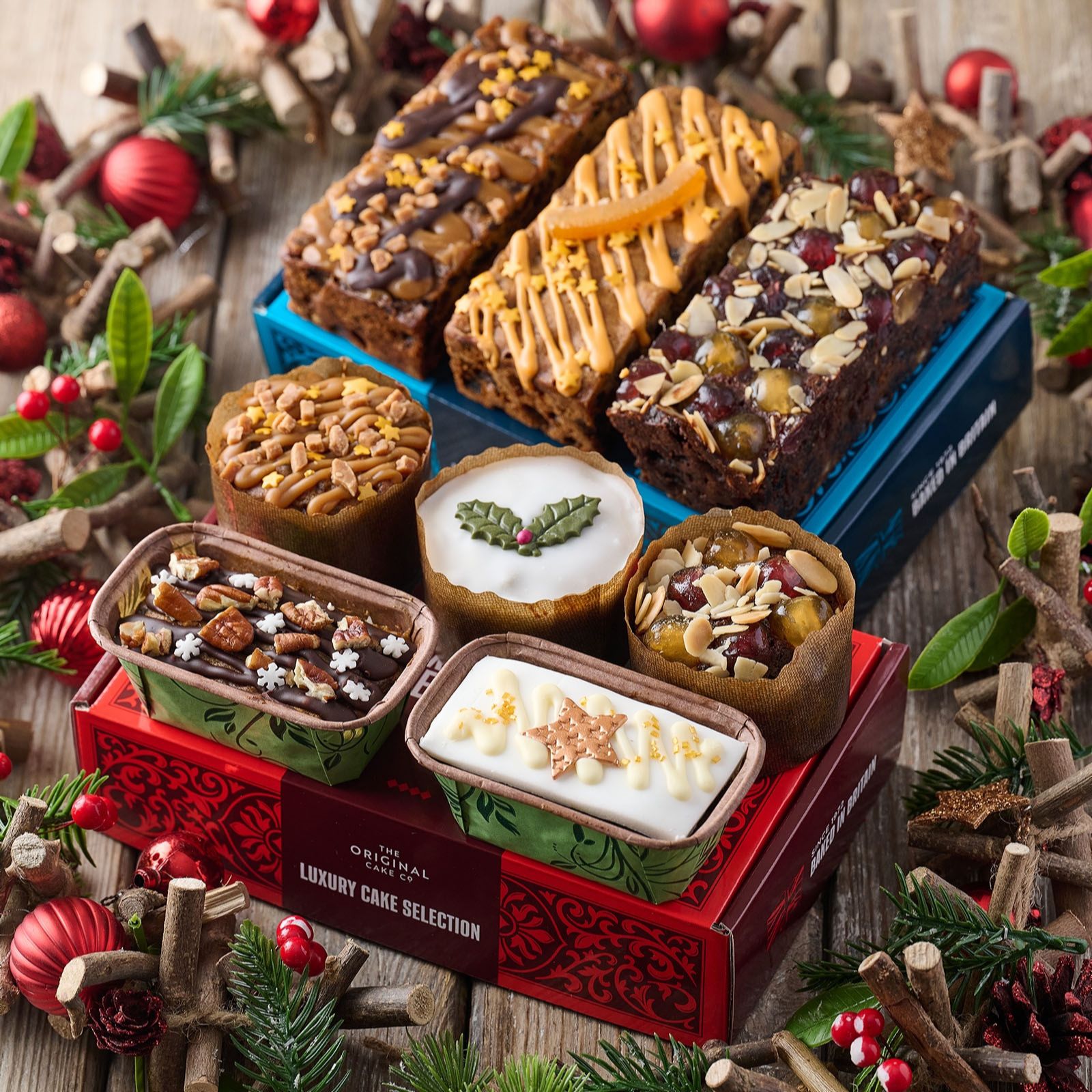 The Original Cake Company Set of 2 Luxury Festive Cake Gift Boxes