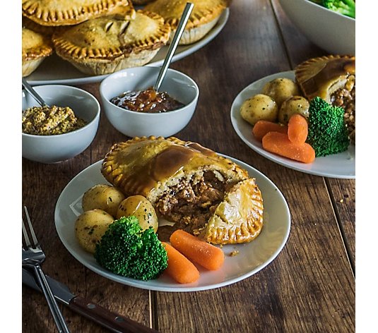 Toppings Pies Set of 6 British Classic Steak & Mince Variety Pies