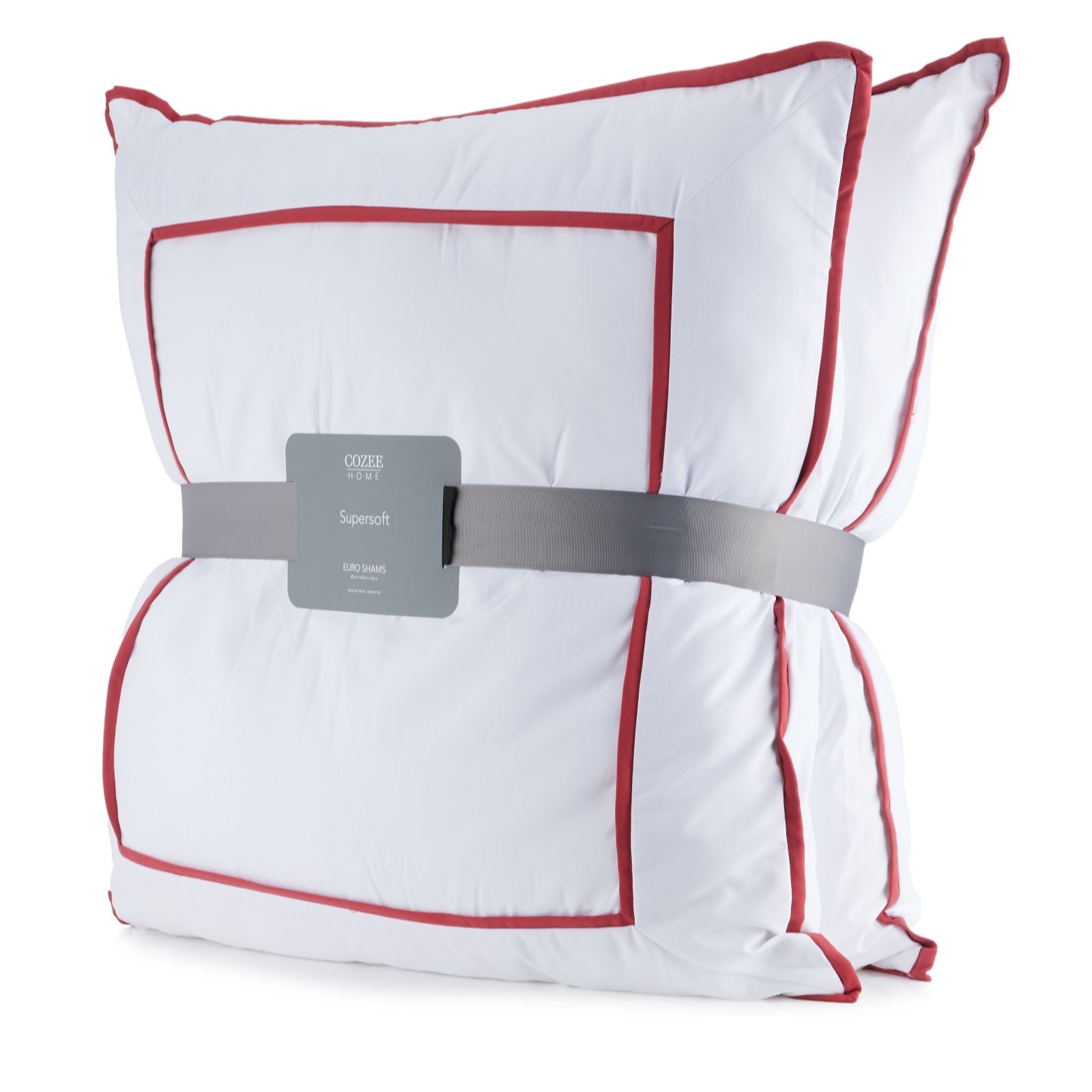 Cozee Home Set of 2 Oversized Filled Cushions with Piping Detail
