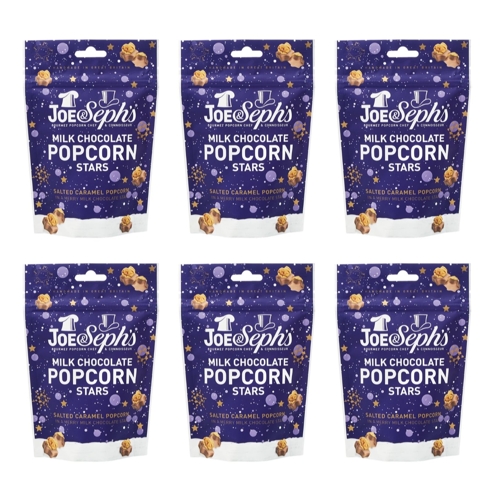 Joe & Seph's Set of 6 Festive Star Stocking Filler Pouches
