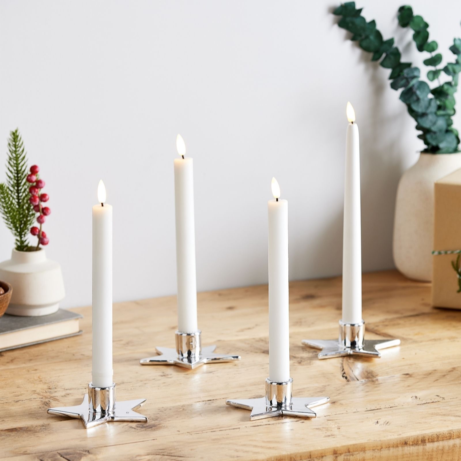 Outlet Home Stories Set of 4 Star Candle Holders with Faux Candle