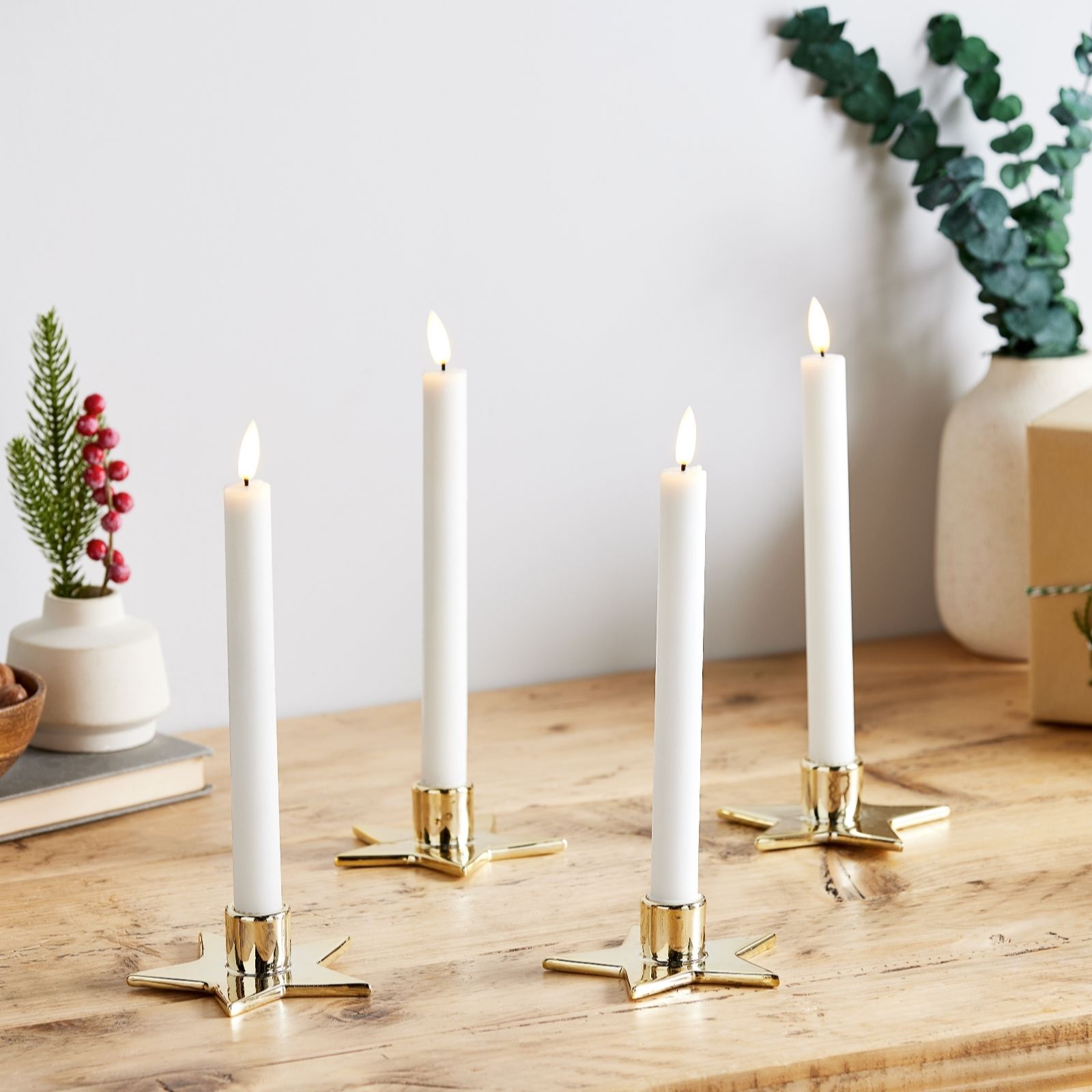 Outlet Home Stories Set of 4 Star Candle Holders with Faux Candle