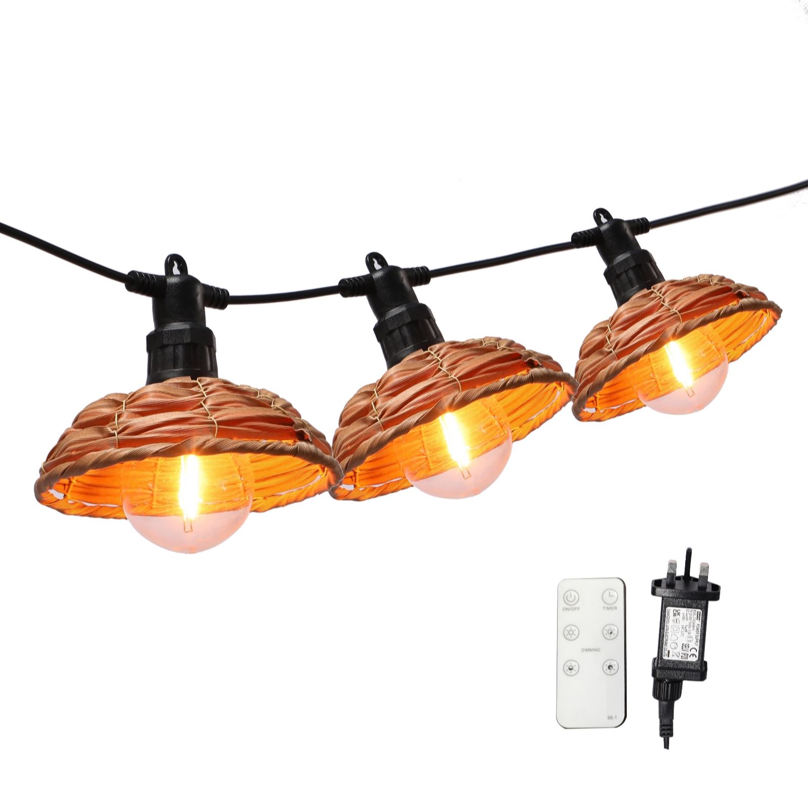 Sara By Sara Davies Party Festoon Lights with Rattan Shade