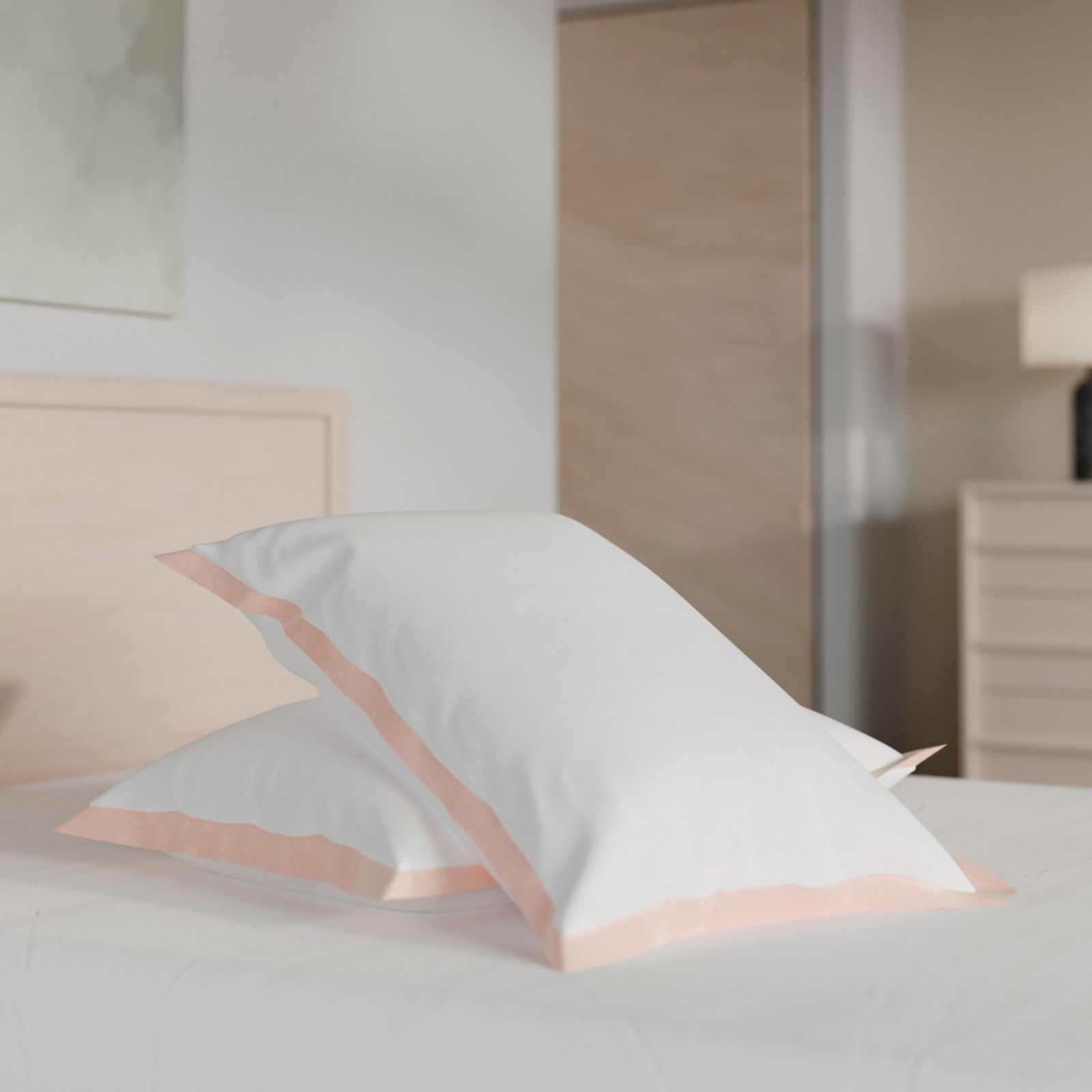 Supersoft by Cozee Home Contrast Border Set of 2 Pillowcases