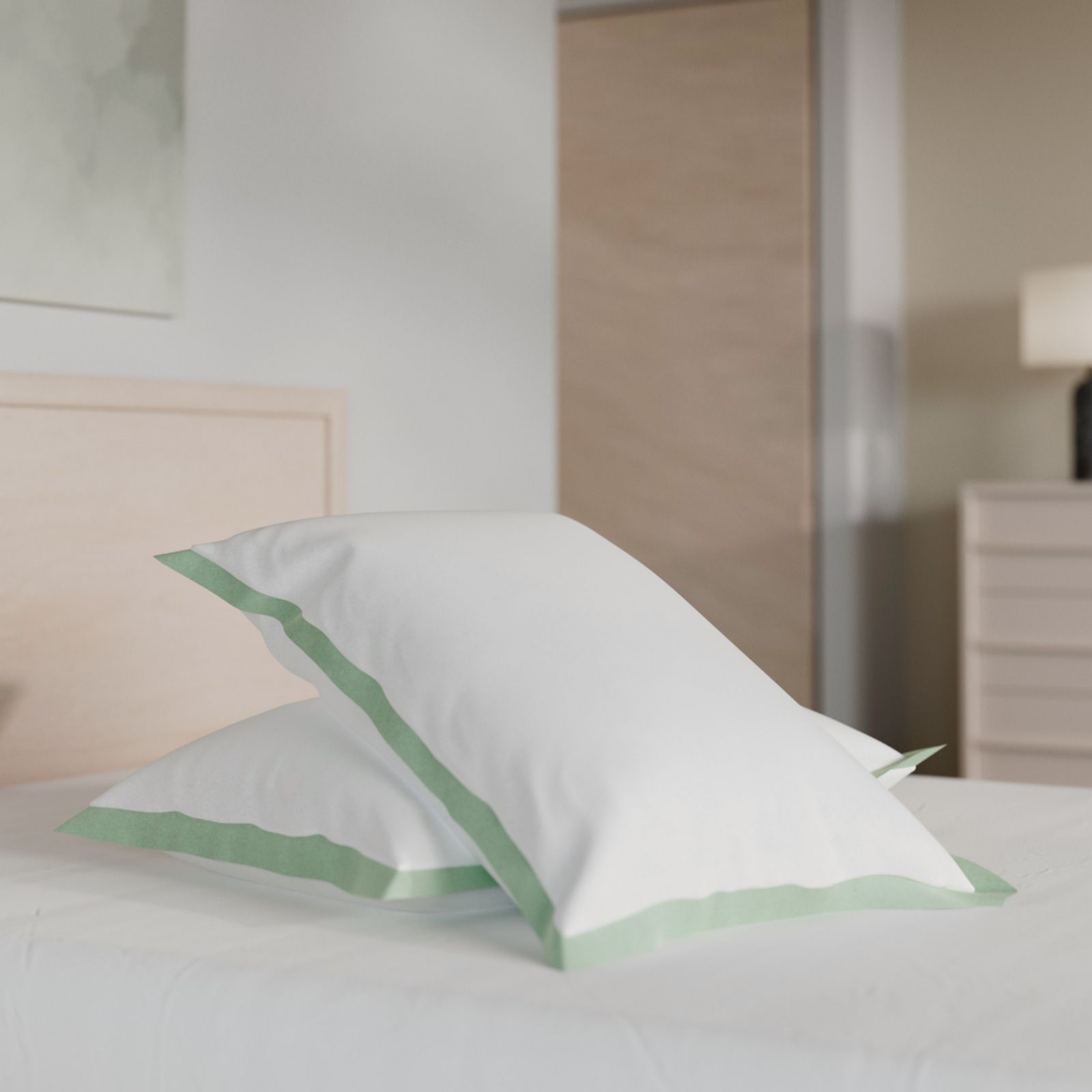 Supersoft by Cozee Home Contrast Border Set of 2 Pillowcases