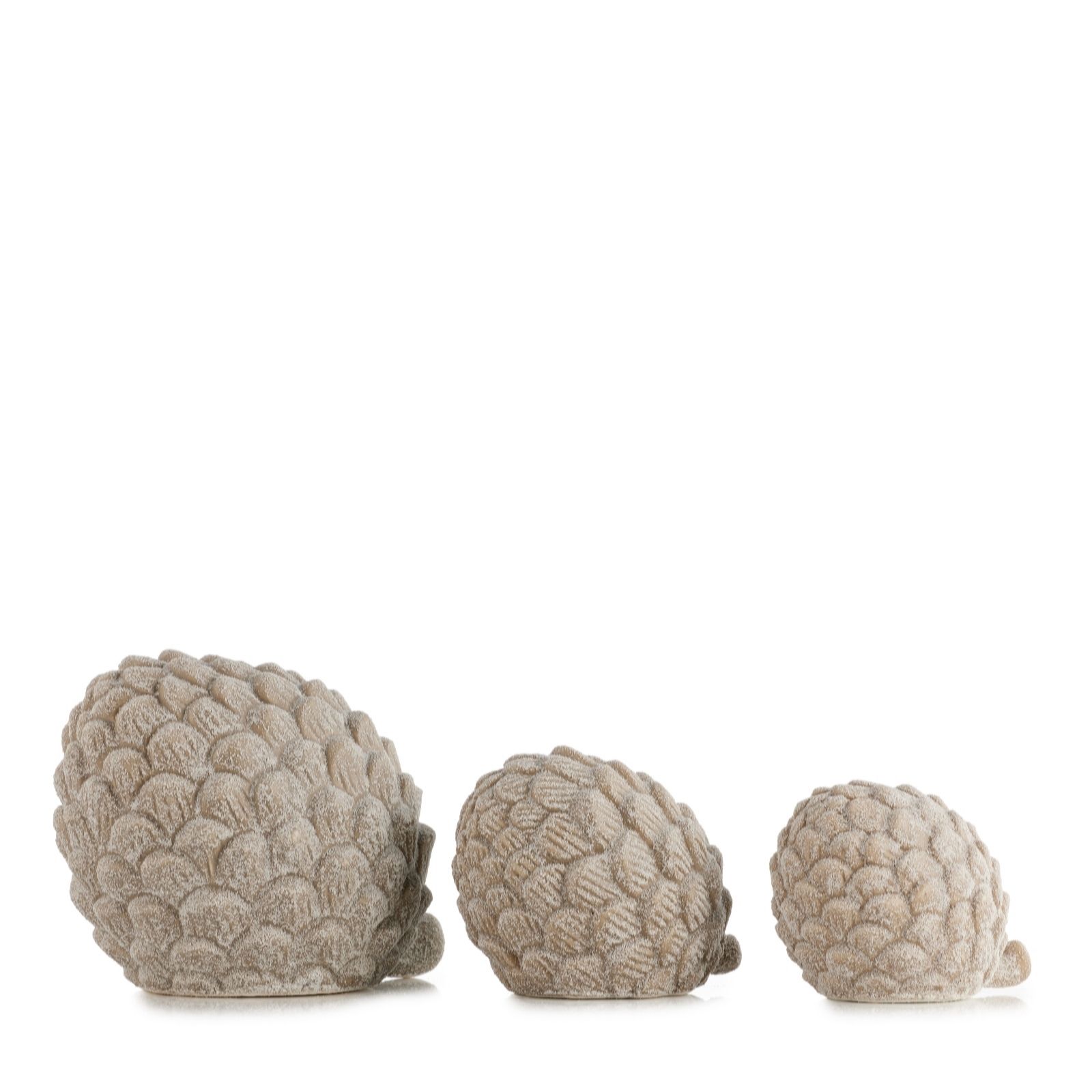Outlet K by Kelly Hoppen Set of 3 Sandglazed Ceramic Pinecones