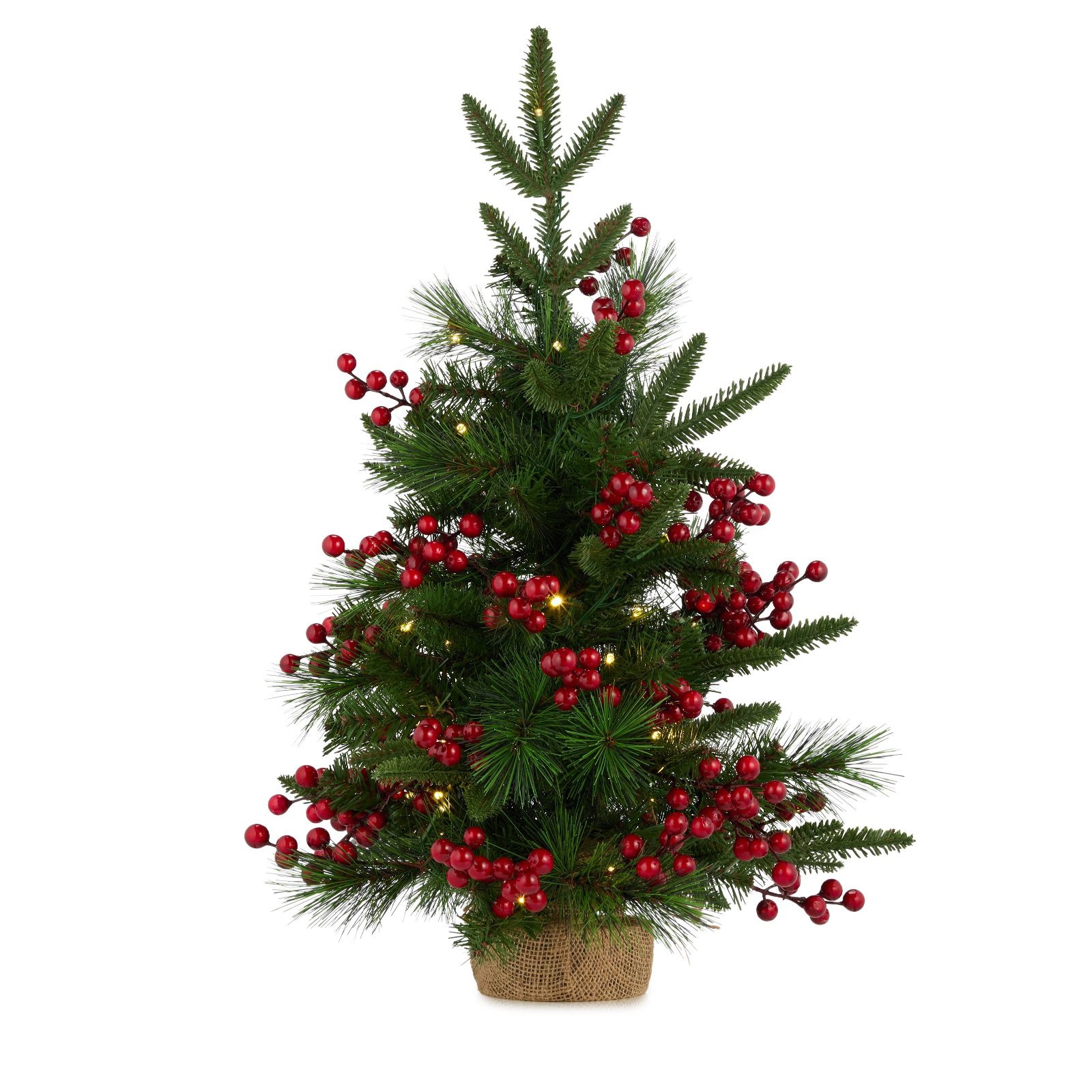 Sara By Sara Davies 60cm Pre Lit Winterluxe Fir Tree In Pot