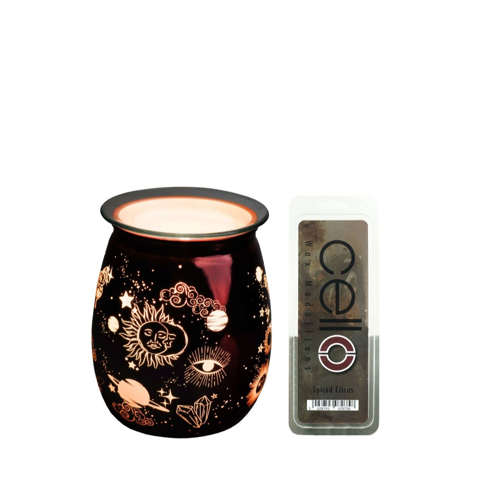 Cello Celestial Glass Electric Melt Burner with Three Medallions