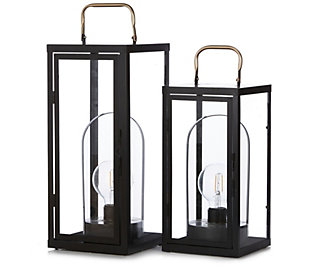 Bundleberry by Amanda Holden Set of 2 Square Lanterns with Removable Lamps