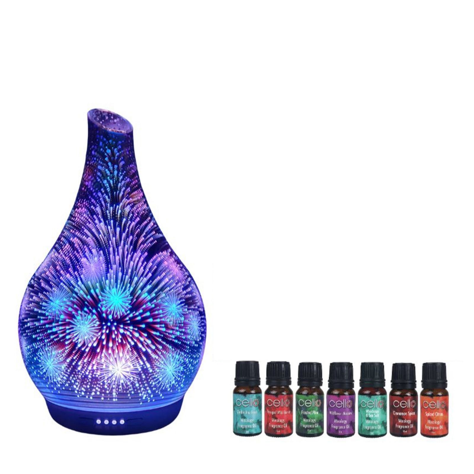 Cello Large Ultrasonic Diffuser with Set of 7 Aroma Oils