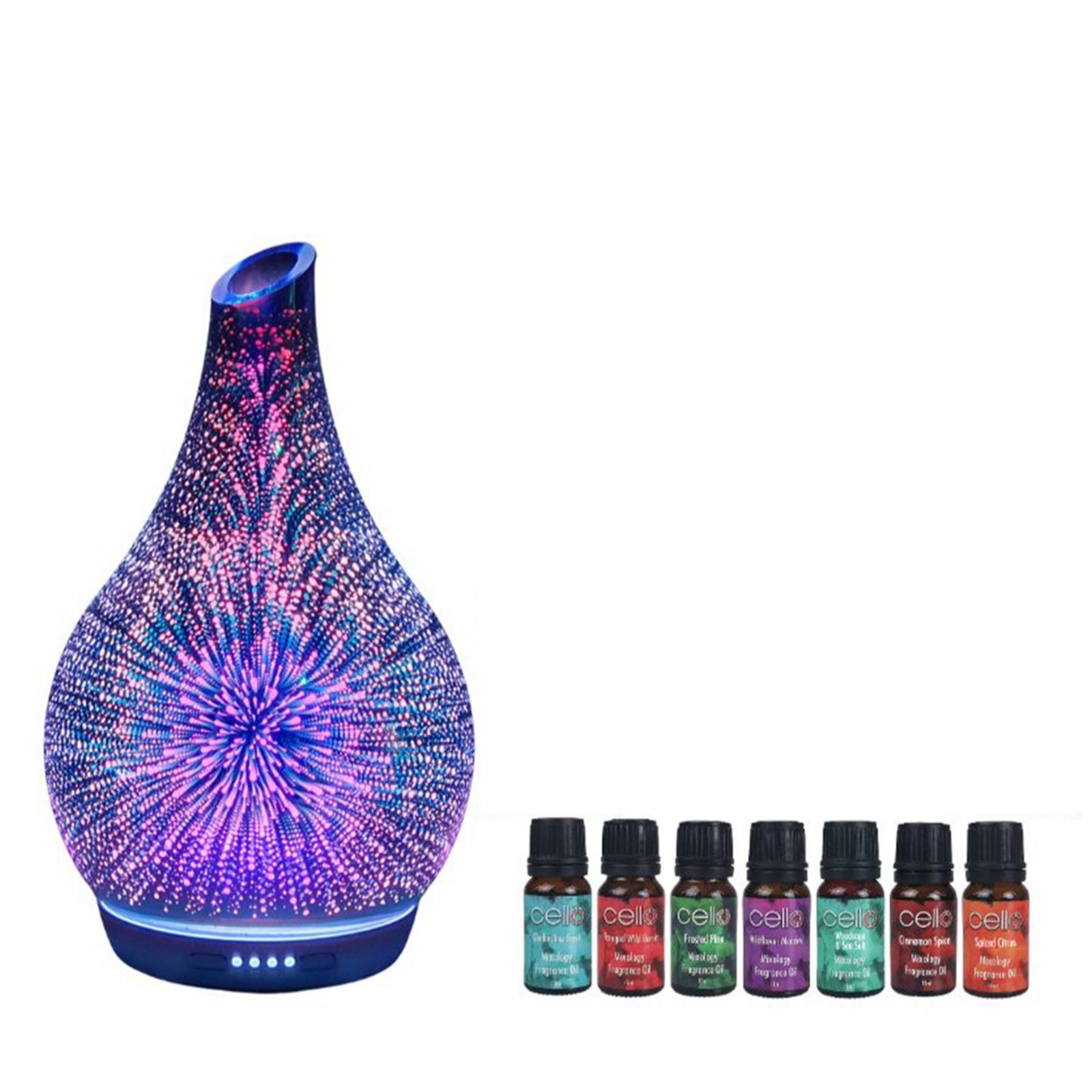 Cello Large Ultrasonic Diffuser with Set of 7 Aroma Oils