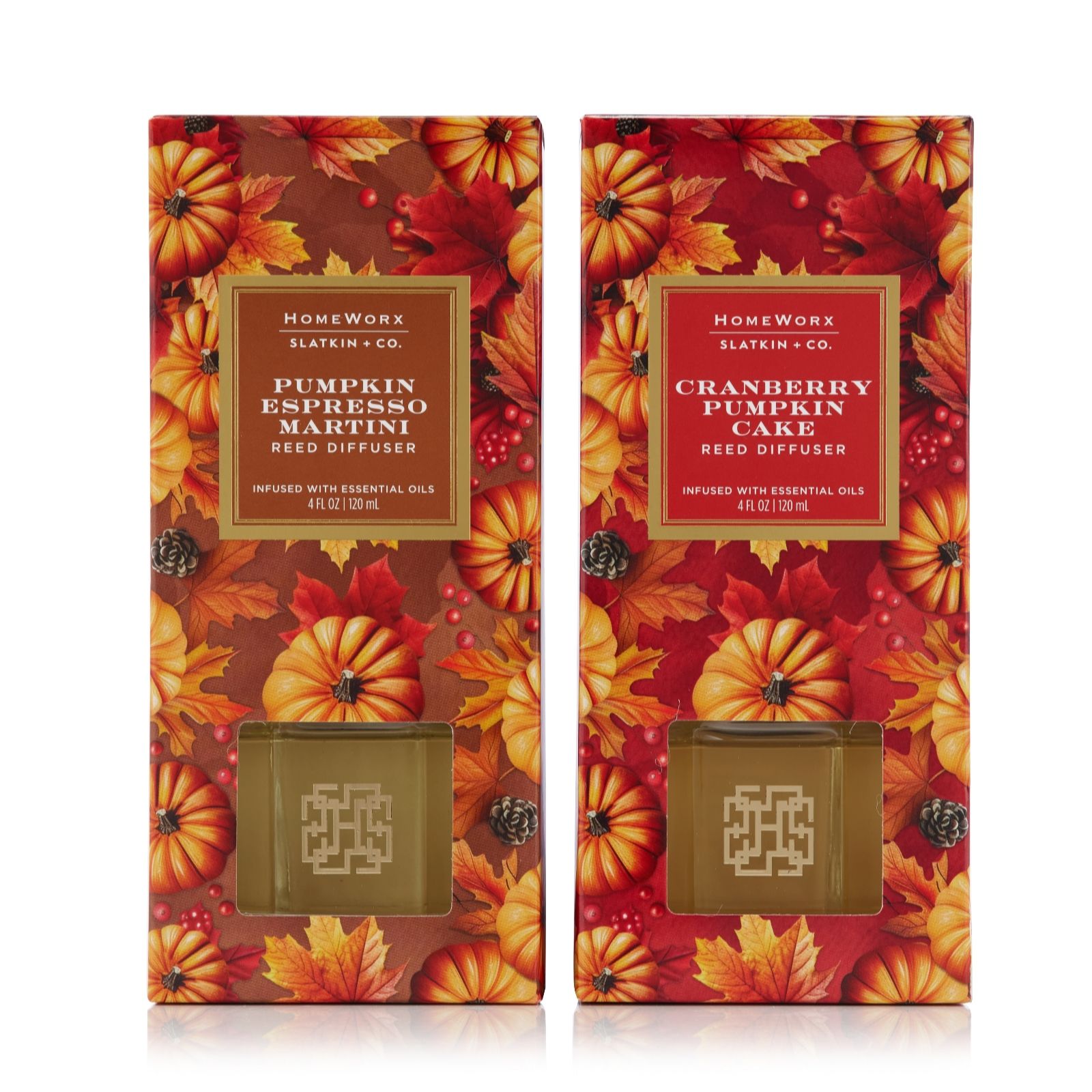 HomeWorx by Slatkin+Co Set of 2 Pumpkin Spice Soiree Reed Diffusers