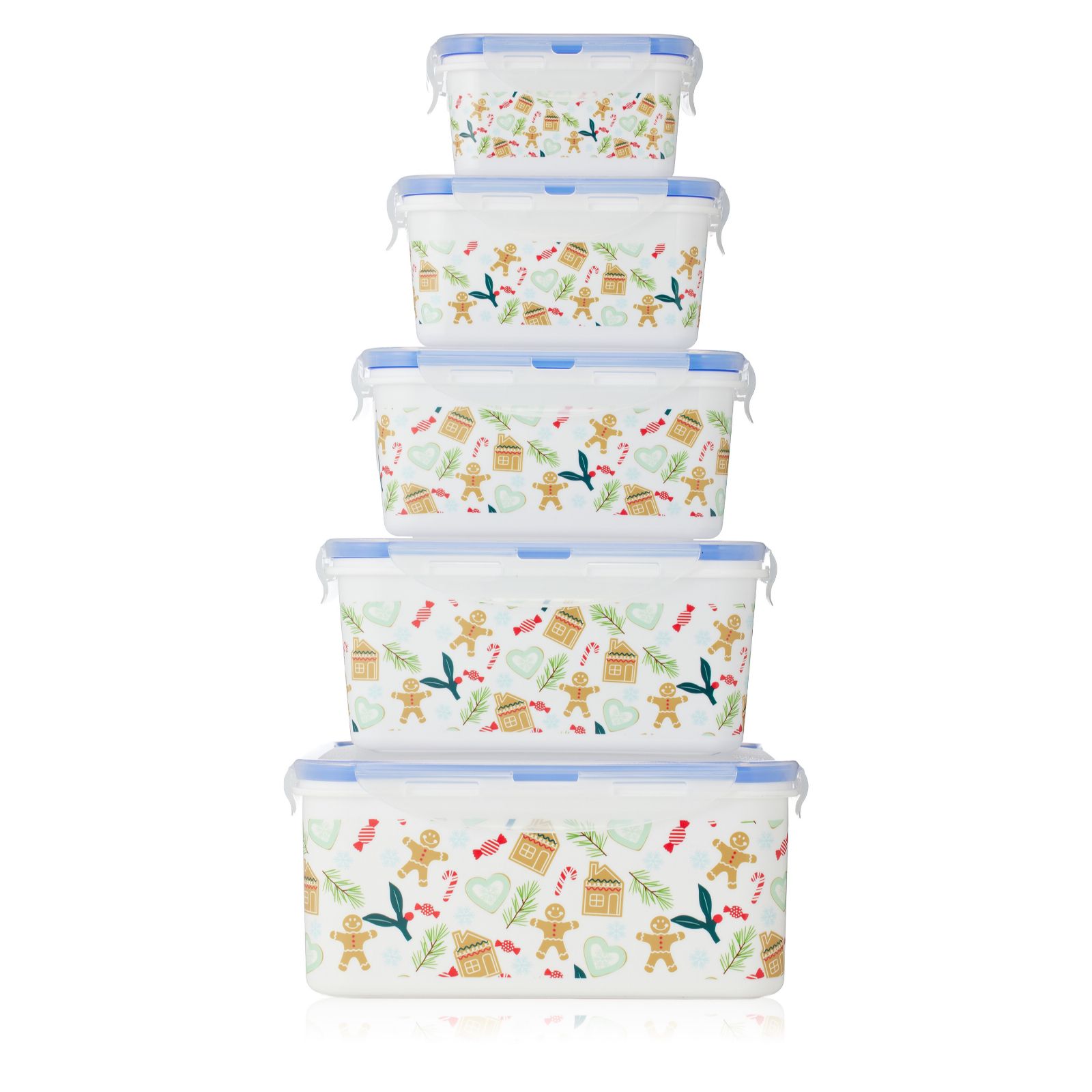 Cook's Essentials Set of Five Christmas Food Storage Boxes