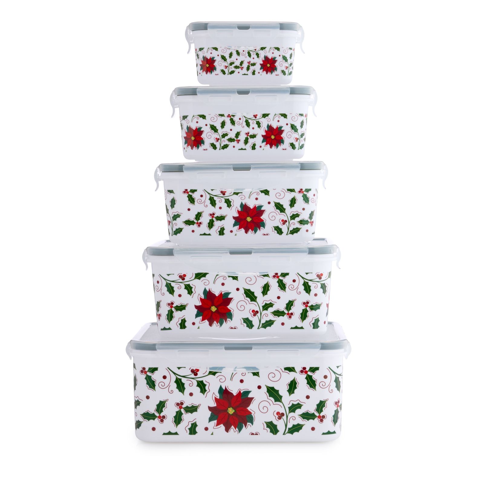 Cook's Essentials Set of Five Christmas Food Storage Boxes
