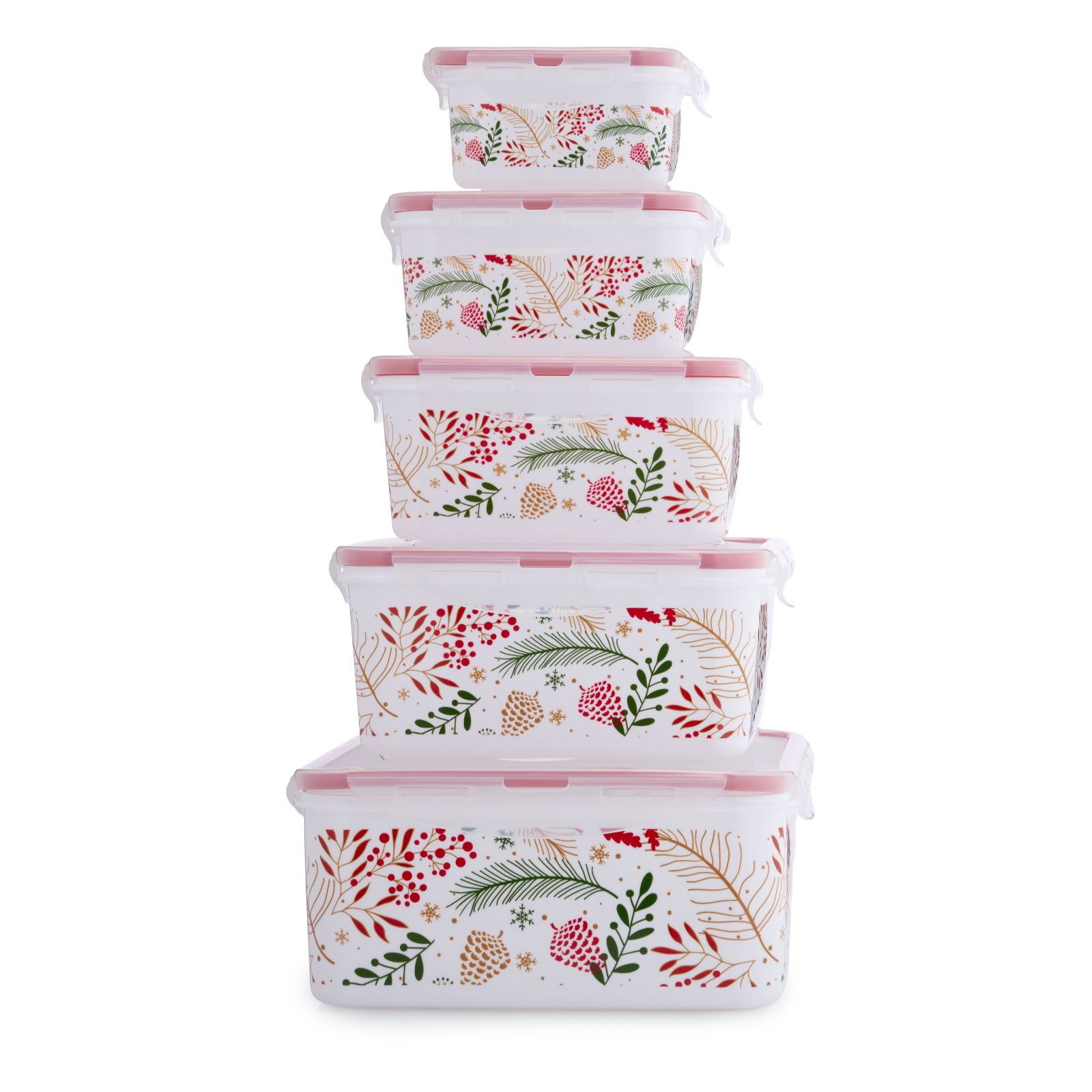 Cook's Essentials Set of Five Christmas Food Storage Boxes