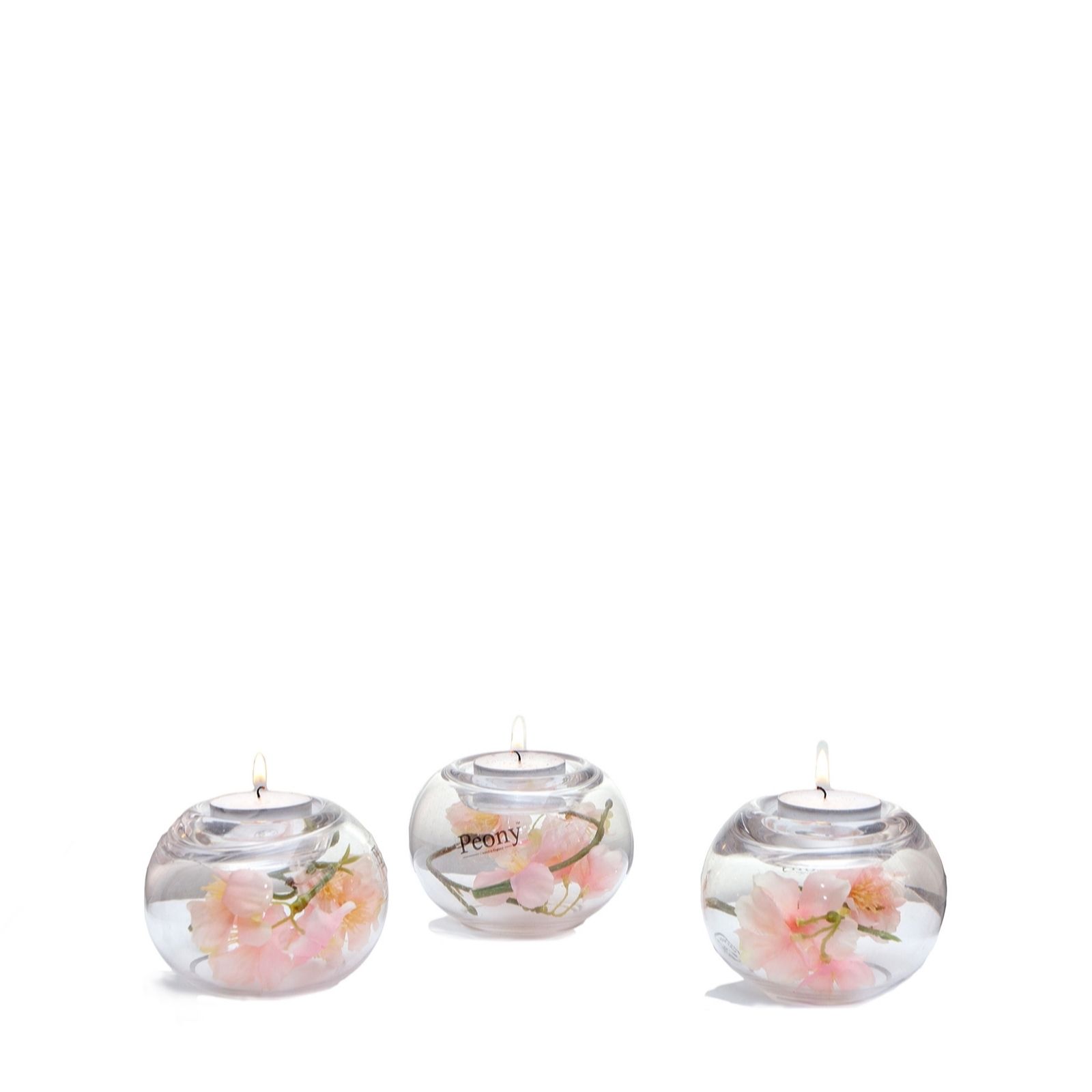 Outlet Peony Set of 3 Sphere Candle Holders