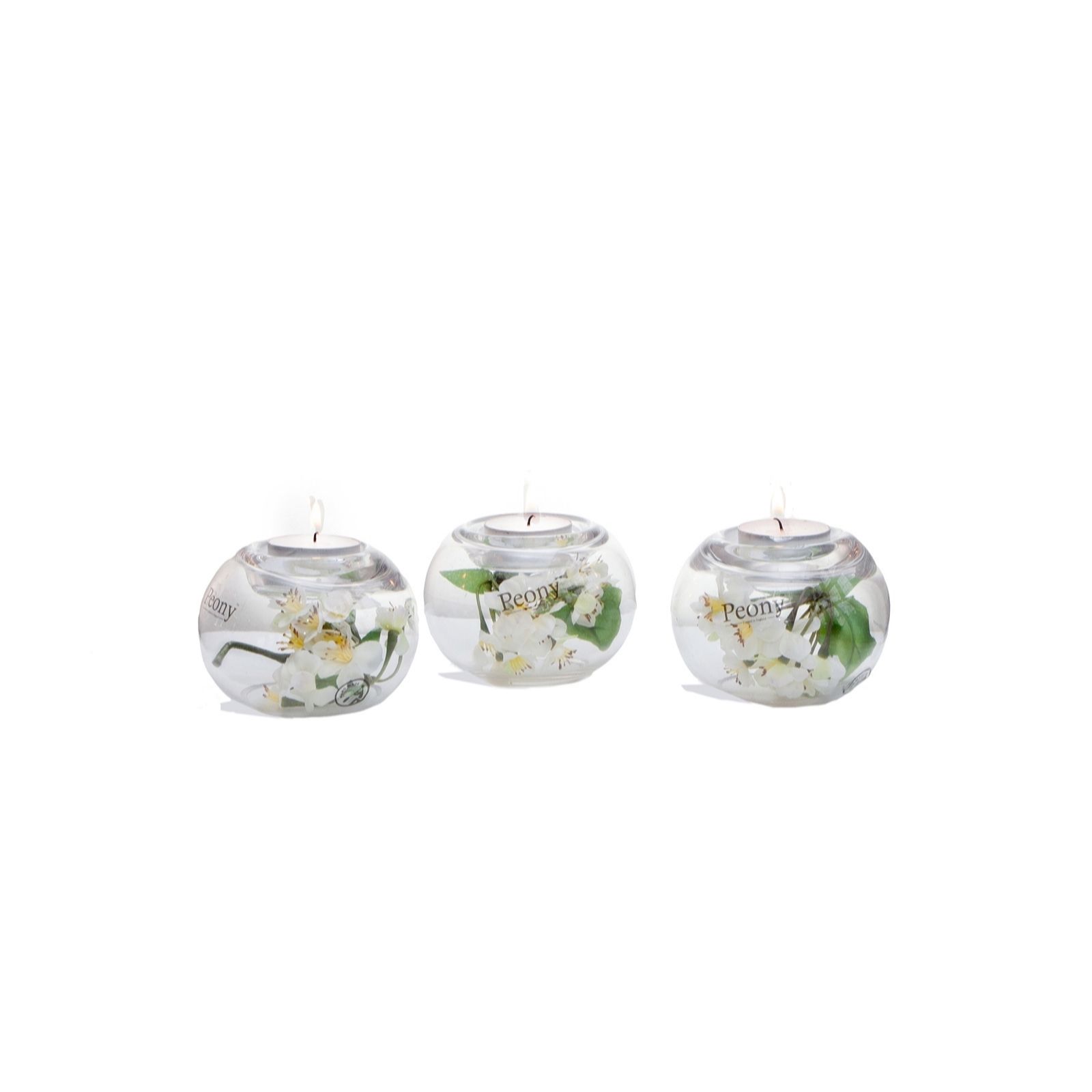 Outlet Peony Set of 3 Sphere Candle Holders